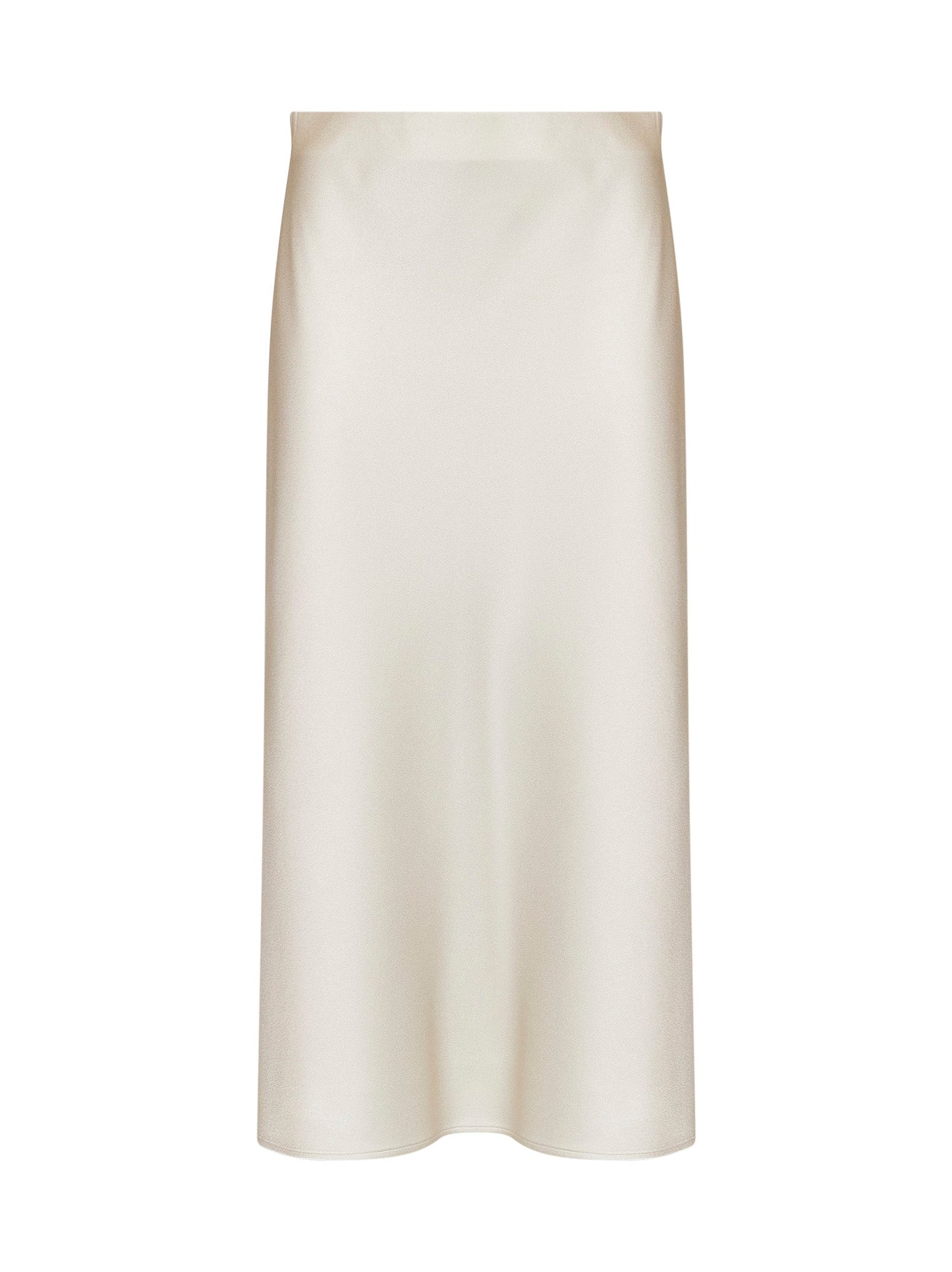 Brunello Cucinelli Women Butter Cady Satin Pencil Fluid Midi Skirt BRUNELLO CUCINELLI