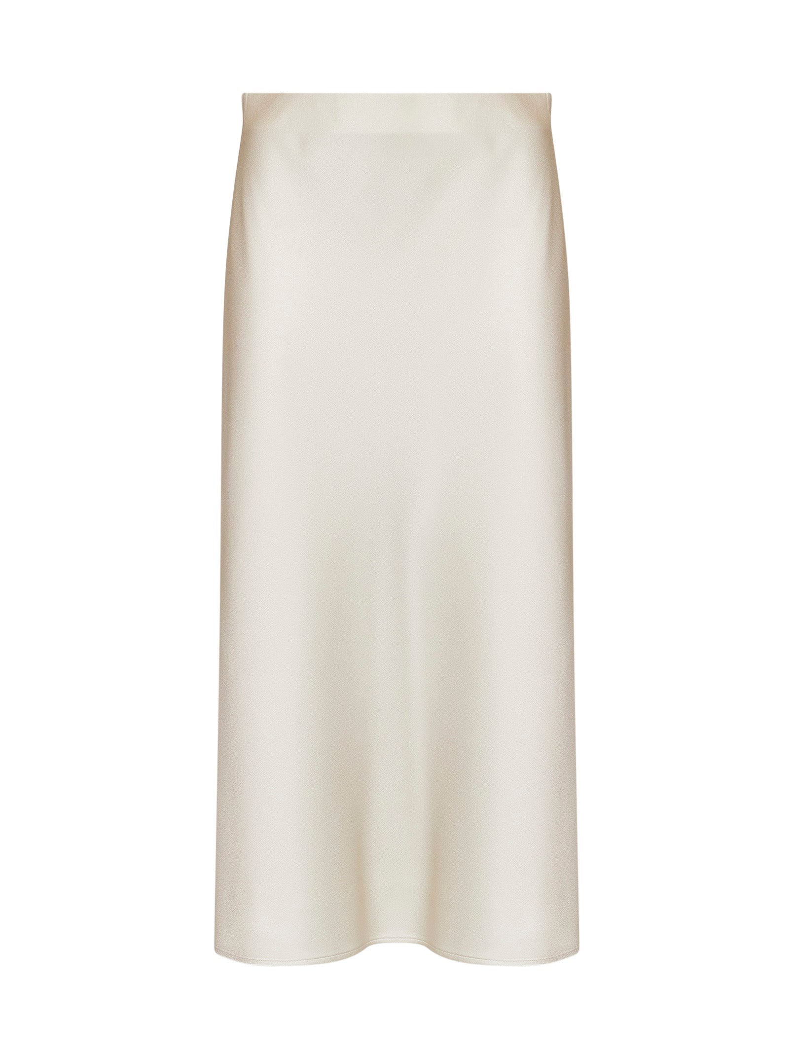 Brunello Cucinelli Women Butter Cady Satin Pencil Fluid Midi Skirt BRUNELLO CUCINELLI