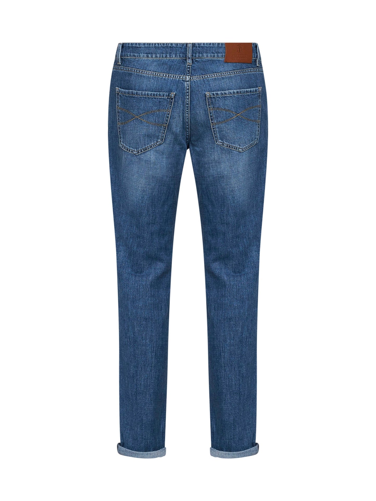Brunello Cucinelli Men Blue Lightweight Denim Traditional Fit Jeans BRUNELLO CUCINELLI