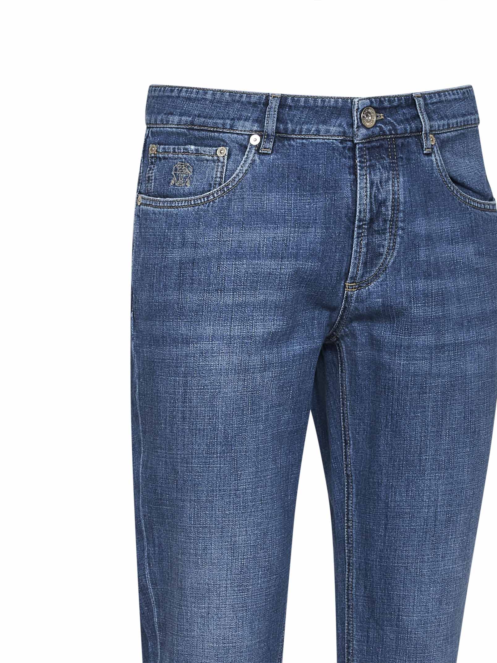 Brunello Cucinelli Men Blue Lightweight Denim Traditional Fit Jeans BRUNELLO CUCINELLI