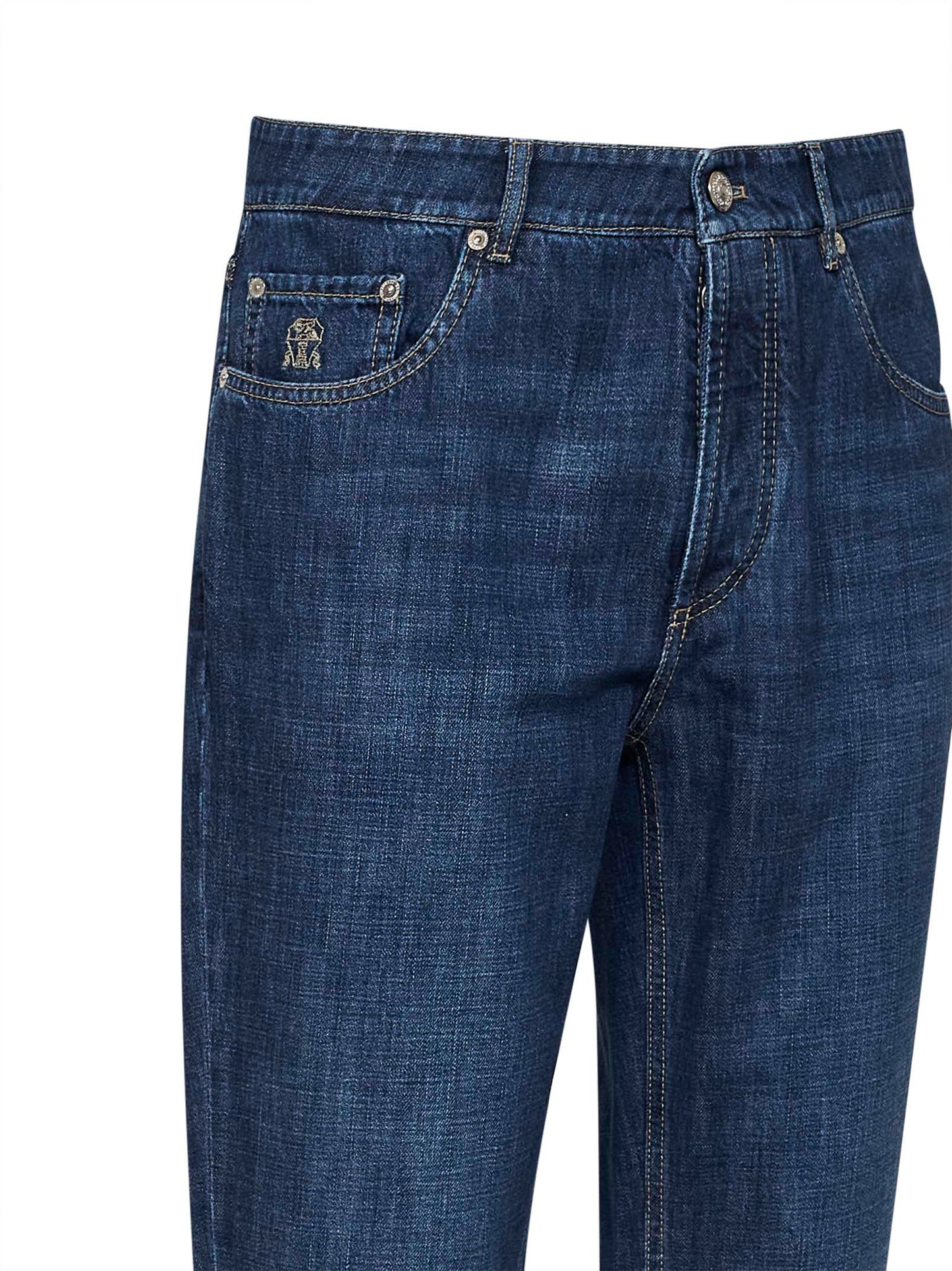 Brunello Cucinelli Men Blue Denim Traditional Fit Jeans BRUNELLO CUCINELLI