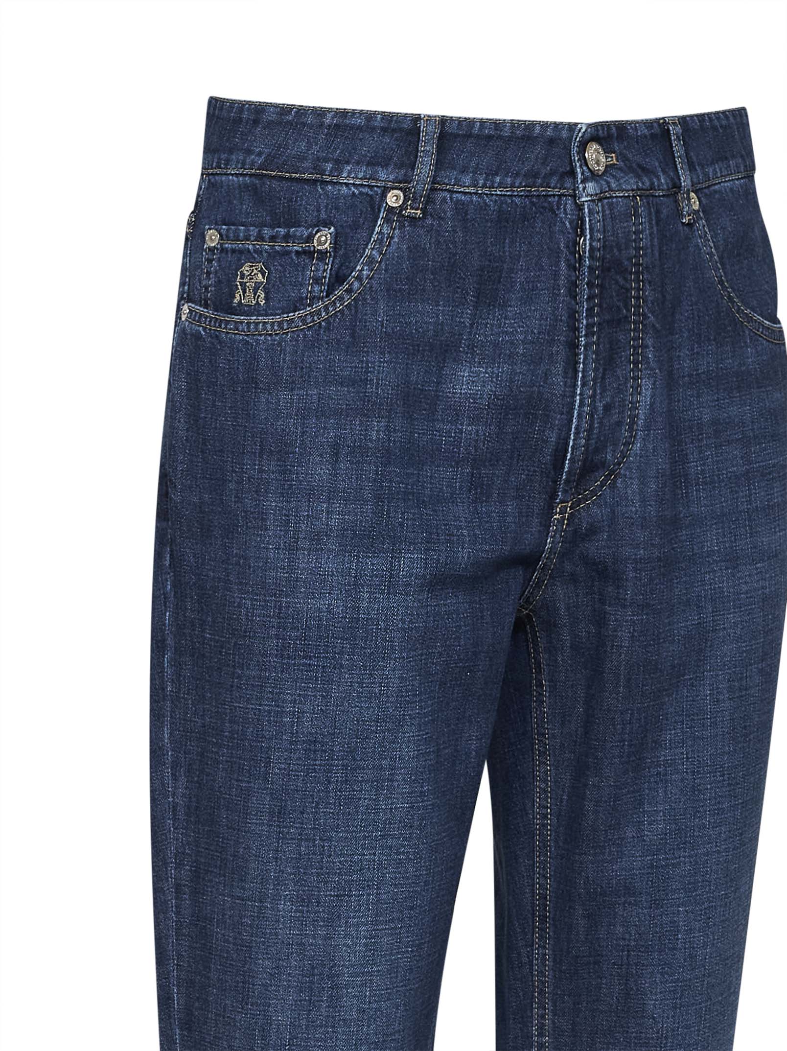 Brunello Cucinelli Men Blue Denim Traditional Fit Jeans BRUNELLO CUCINELLI
