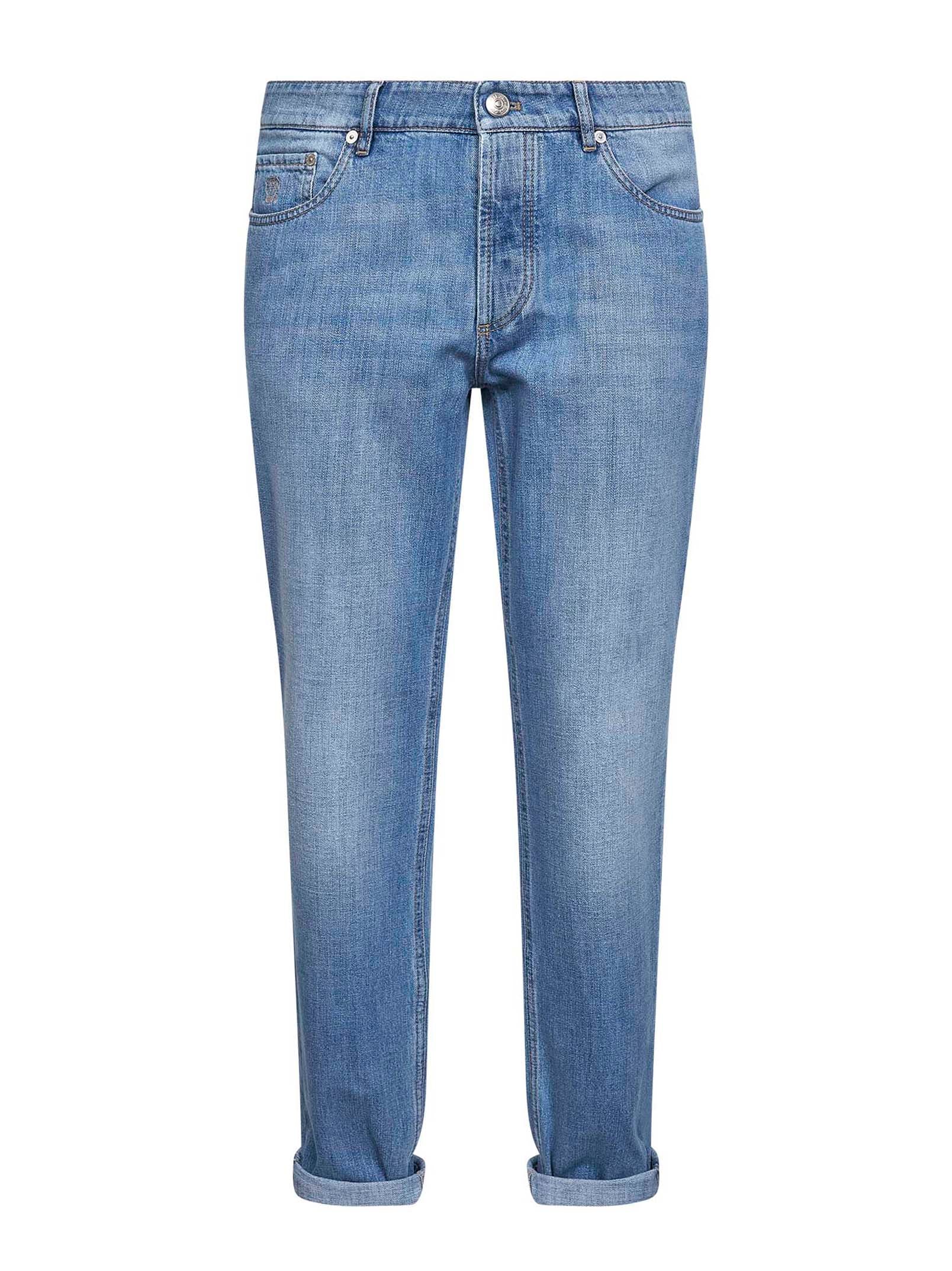Brunello Cucinelli Men Light Blue Denim Traditional Fit Jeans BRUNELLO CUCINELLI