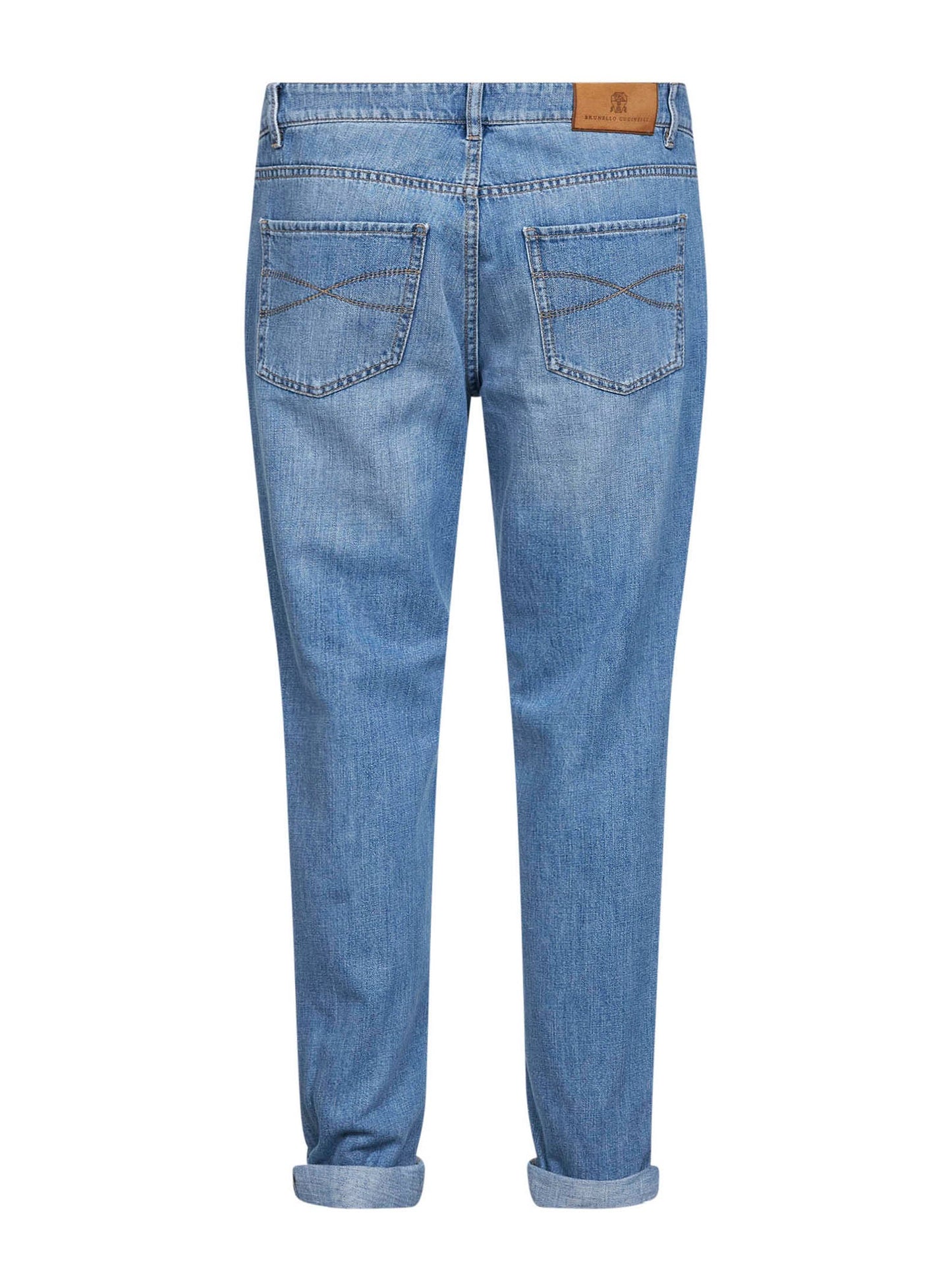 Brunello Cucinelli Men Light Blue Denim Traditional Fit Jeans BRUNELLO CUCINELLI