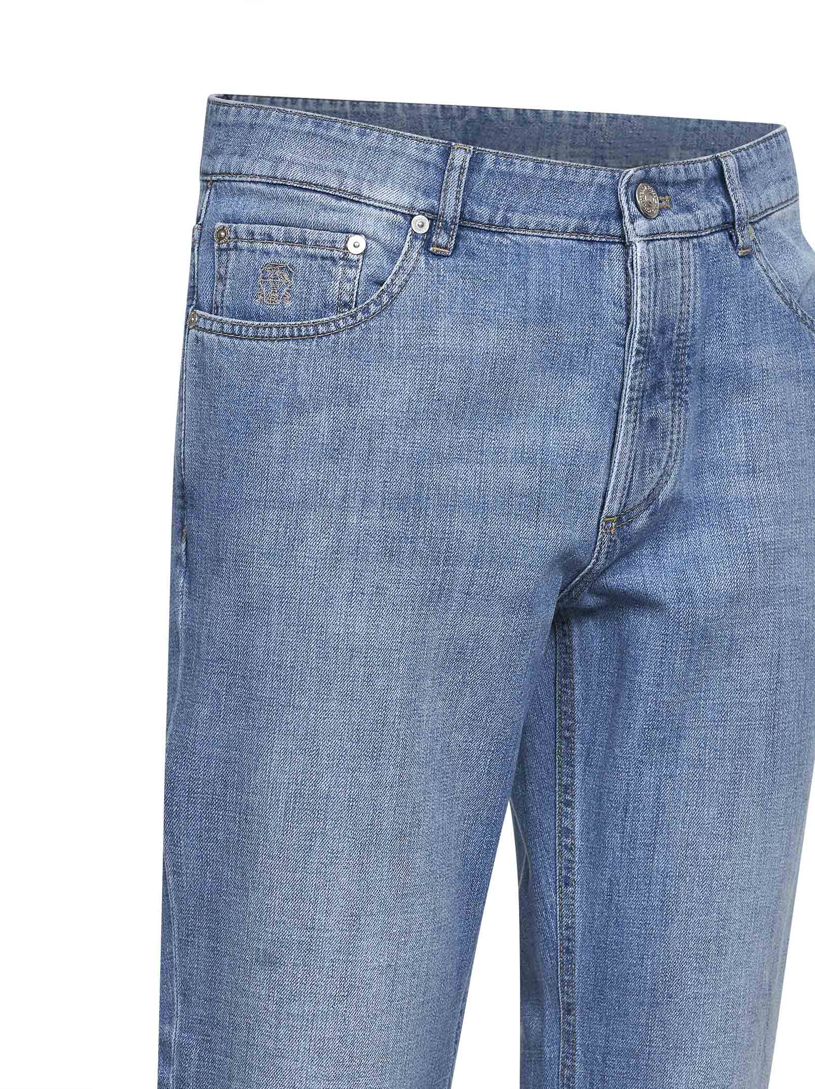 Brunello Cucinelli Men Light Blue Denim Traditional Fit Jeans BRUNELLO CUCINELLI