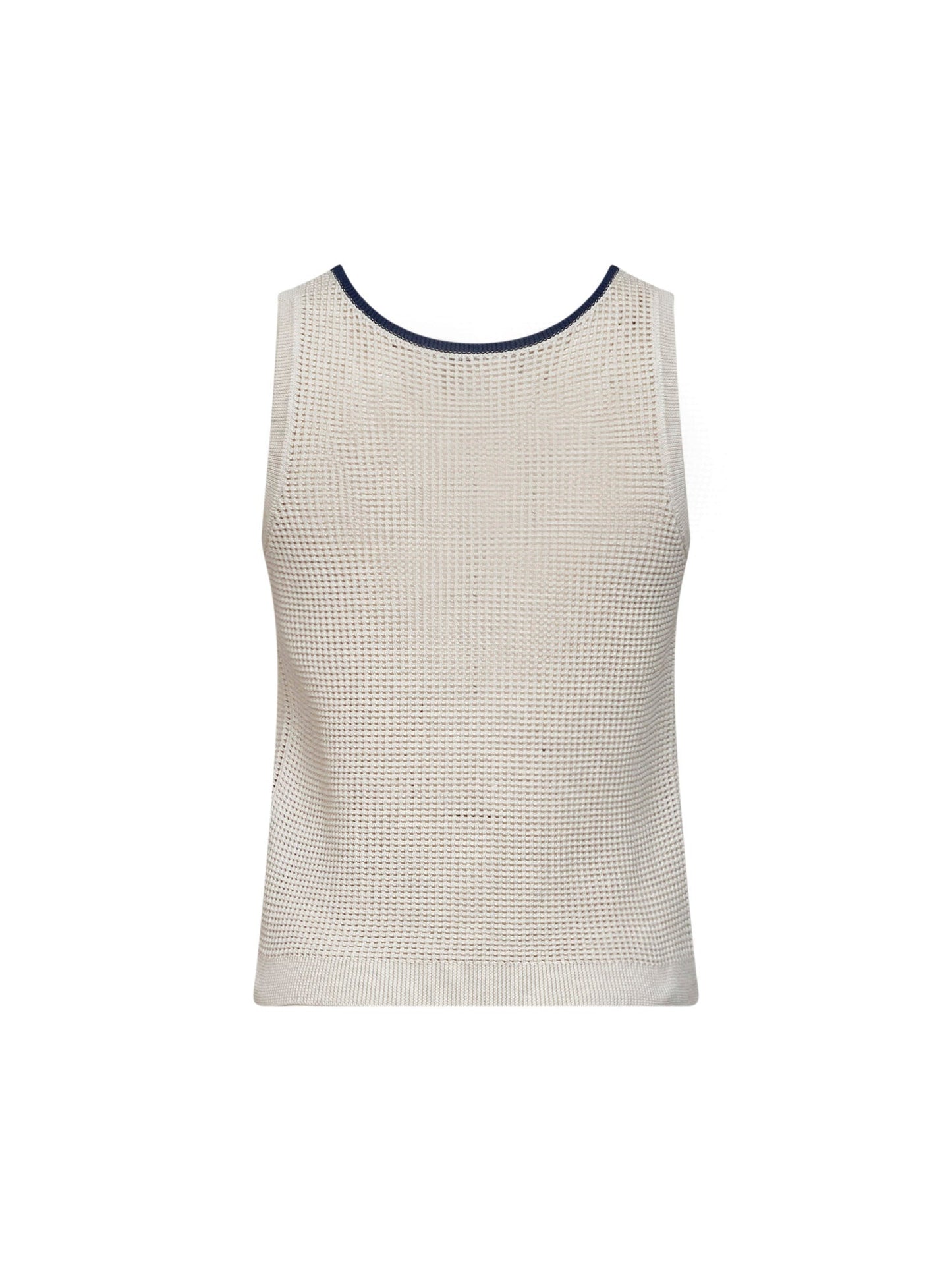 Brunello Cucinelli Women Oatmeal Cotton Net Knit Top BRUNELLO CUCINELLI
