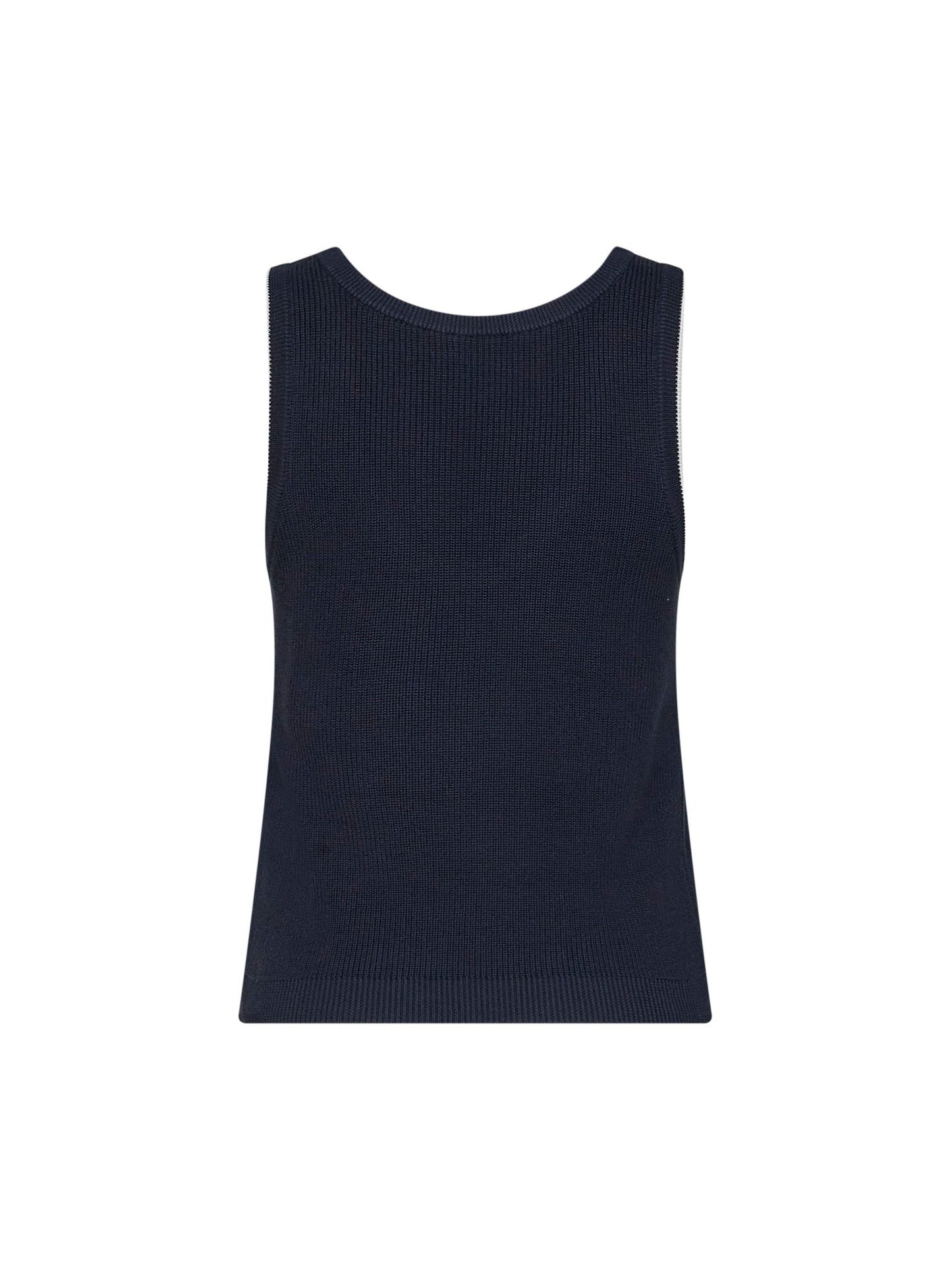 Brunello Cucinelli Women Blue Ribbed Cotton Knit Top BRUNELLO CUCINELLI