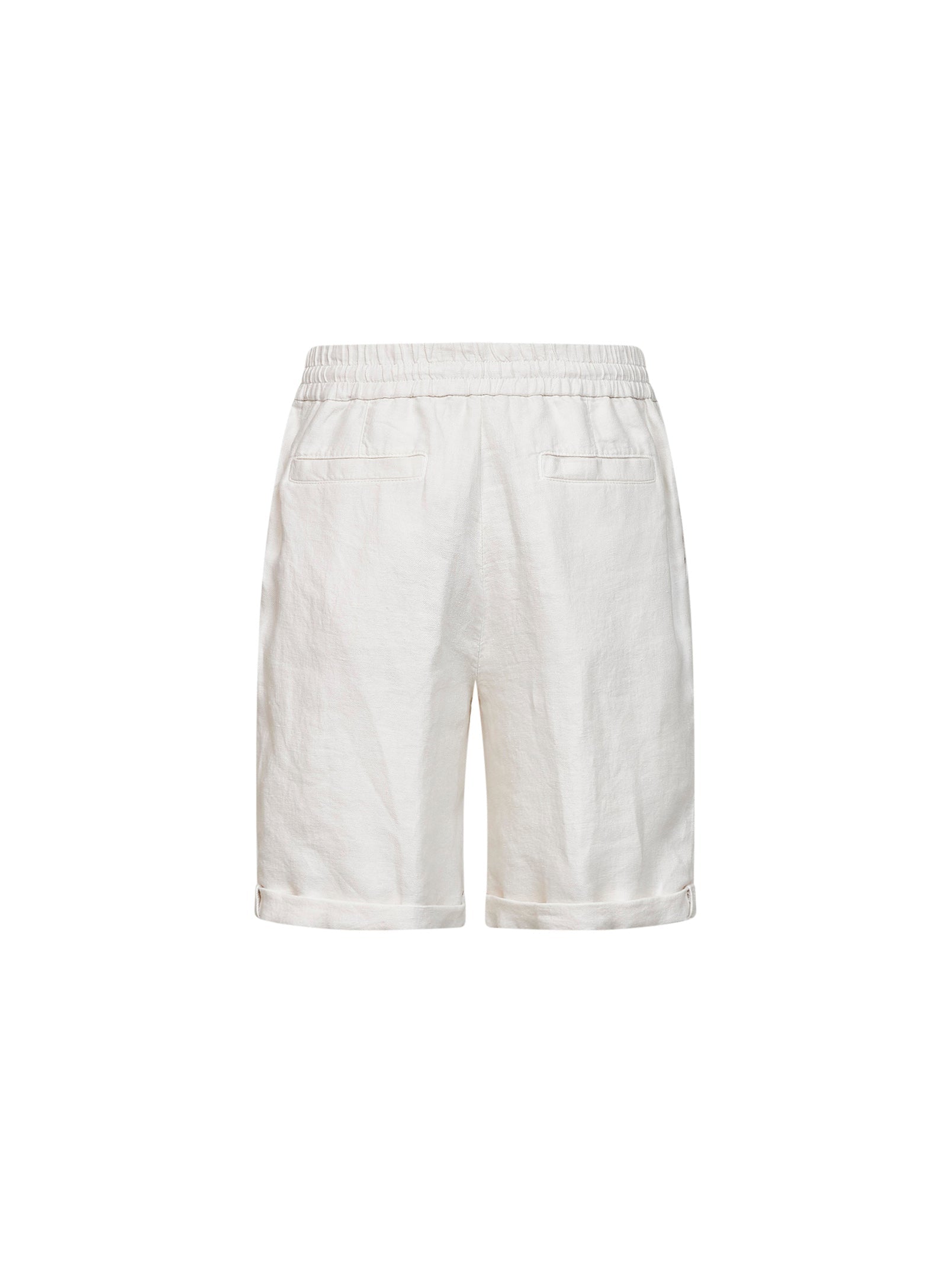 Brunello Cucinelli Men Ivory Linen Gabardine Bermuda Shorts<Br/> BRUNELLO CUCINELLI