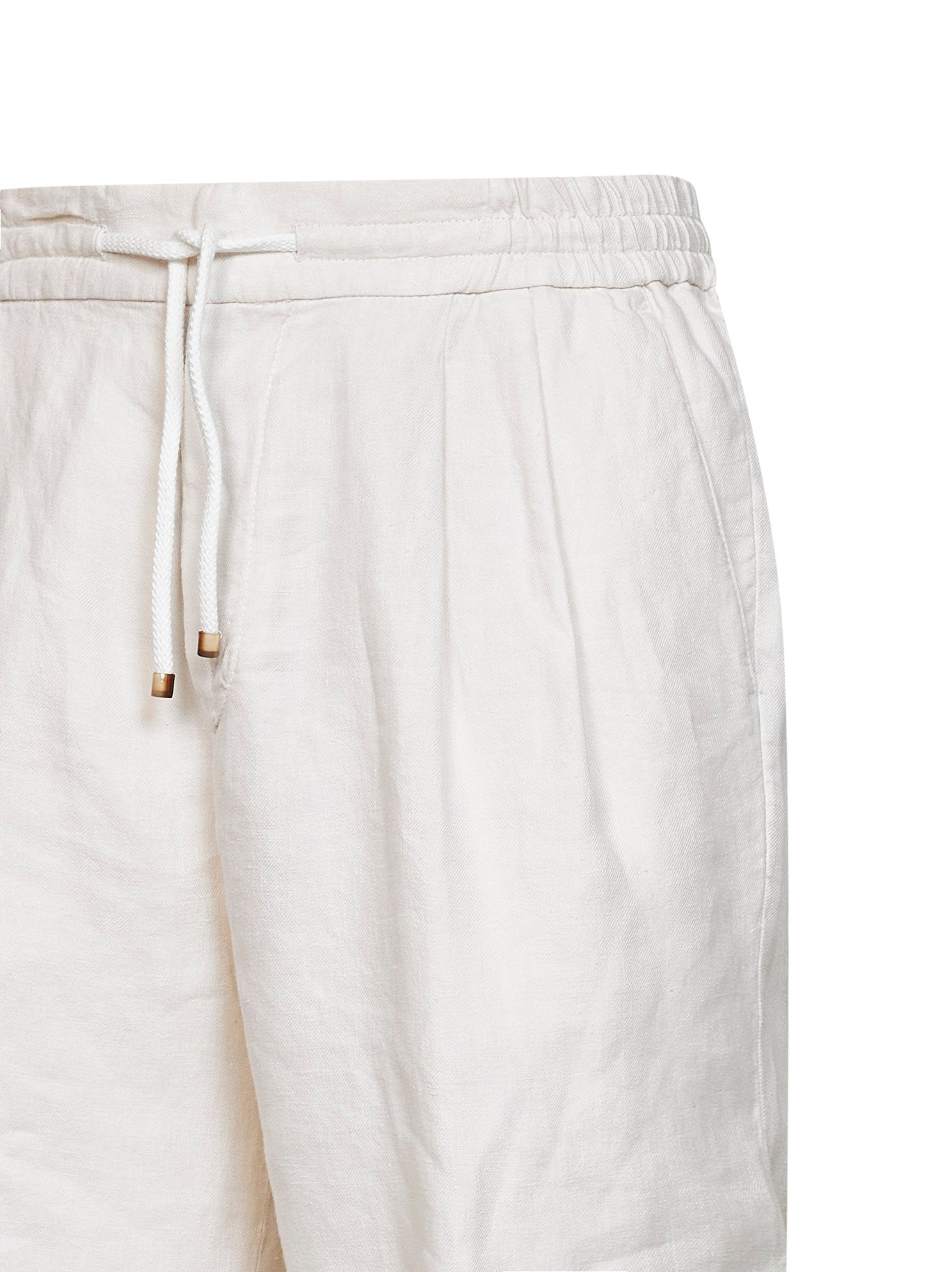 Brunello Cucinelli Men Ivory Linen Gabardine Bermuda Shorts<Br/> BRUNELLO CUCINELLI