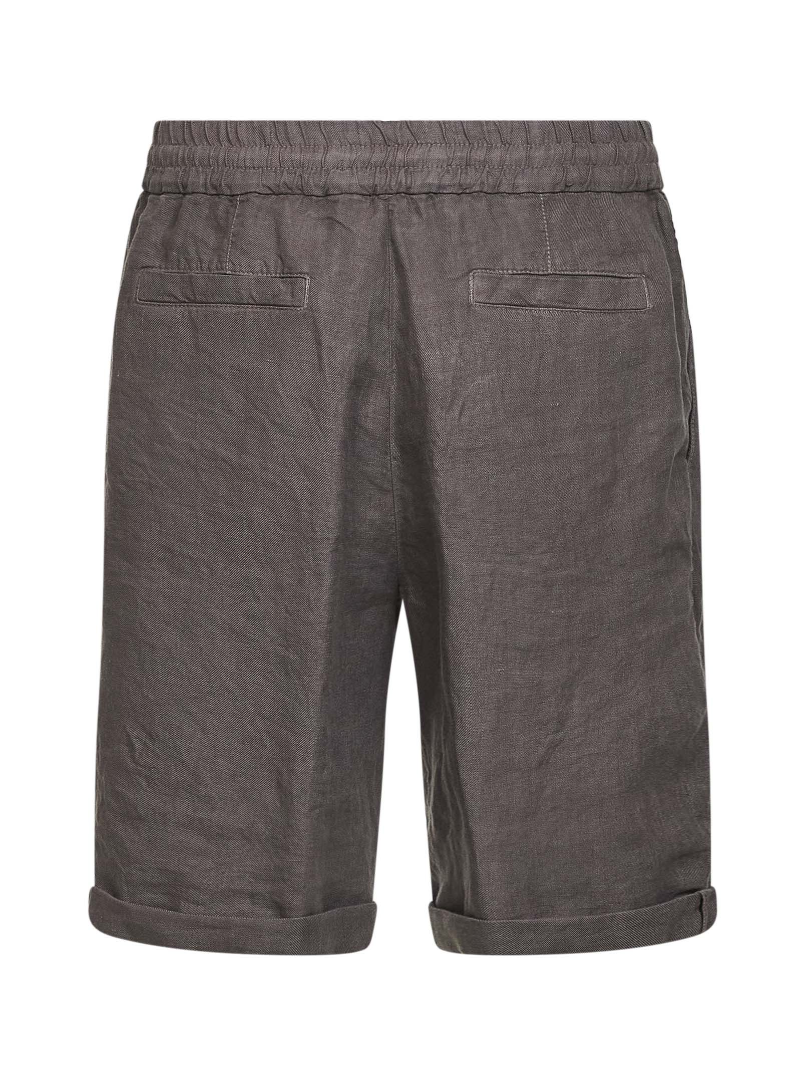 Brunello Cucinelli Men Hazelnut Linen Gabardine Bermuda Shorts BRUNELLO CUCINELLI