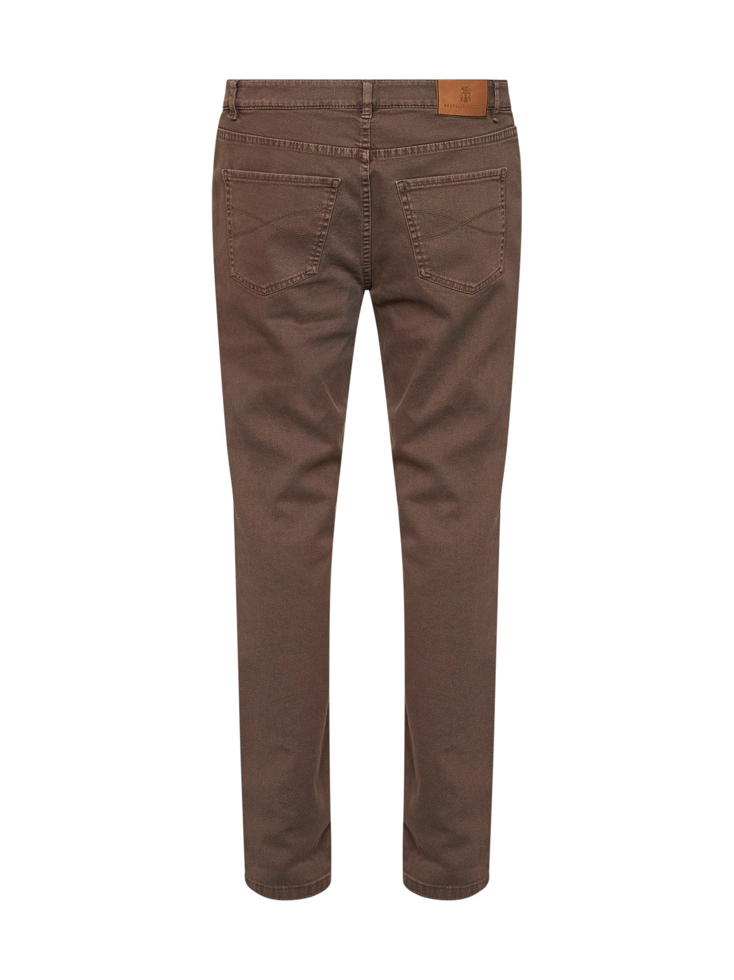 Brunello Cucinelli Men Hazelnut Lightweight Garment-Dyed Comfort Denim Traditional Fit Jeans BRUNELLO CUCINELLI