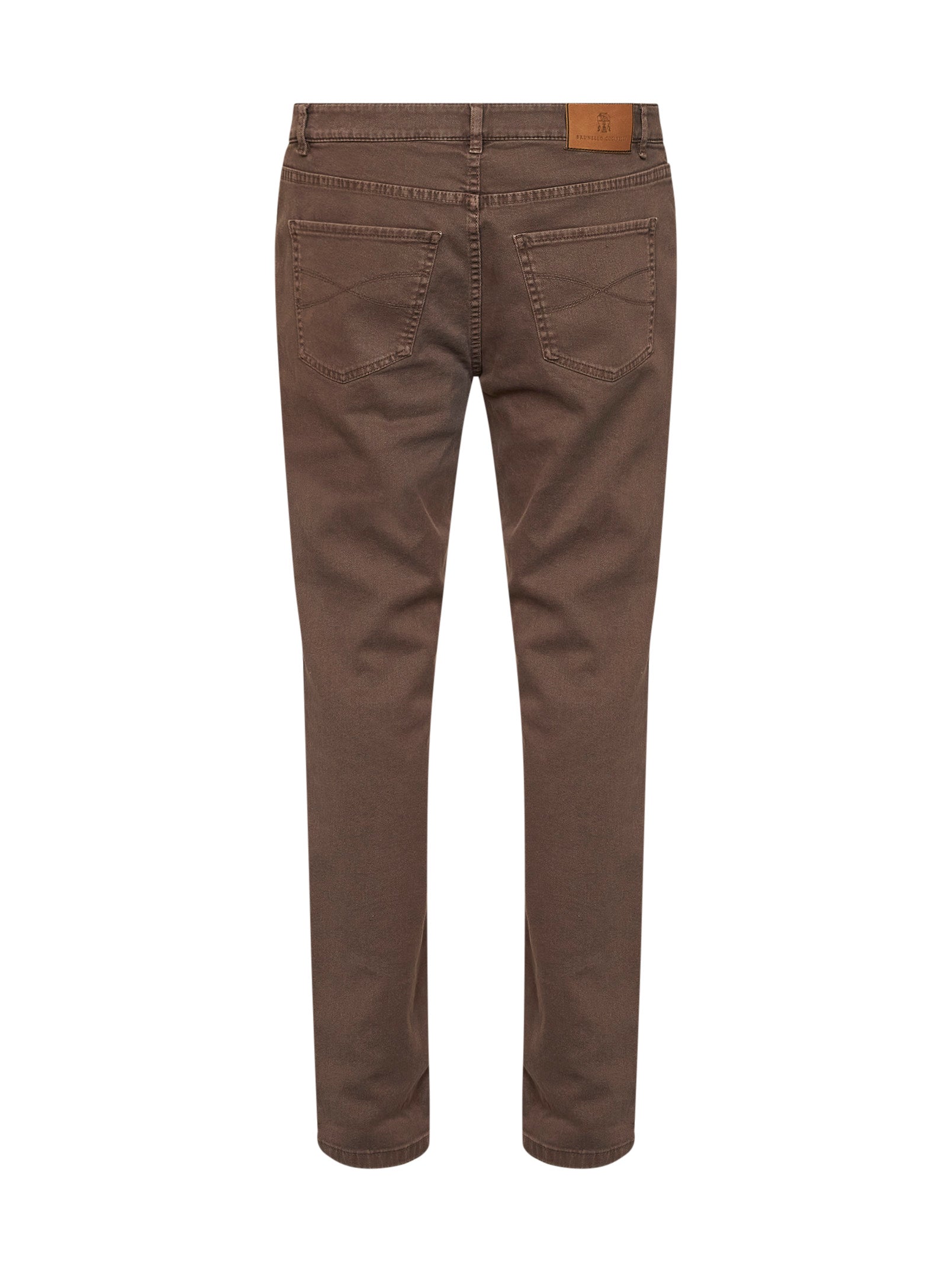 Brunello Cucinelli Men Hazelnut Lightweight Garment-Dyed Comfort Denim Traditional Fit Jeans BRUNELLO CUCINELLI