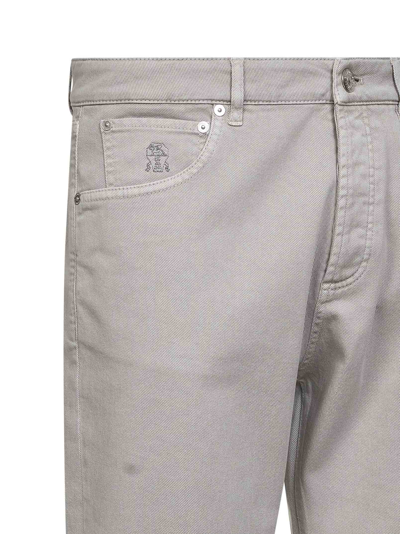 Brunello Cucinelli Men Light Grey Comfort Denim Leisure Fit Jeans BRUNELLO CUCINELLI