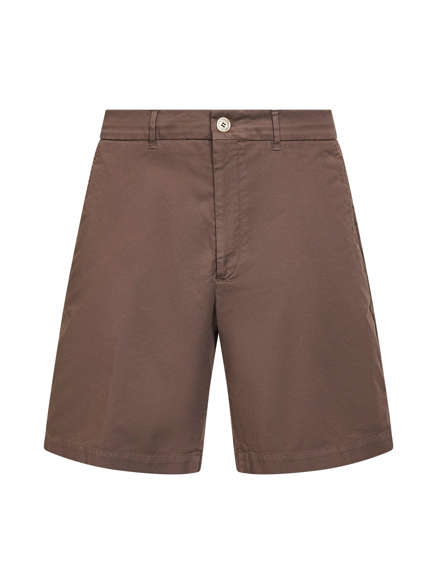 Brunello Cucinelli Men Hazelnut Gabardine Bermuda Shorts BRUNELLO CUCINELLI