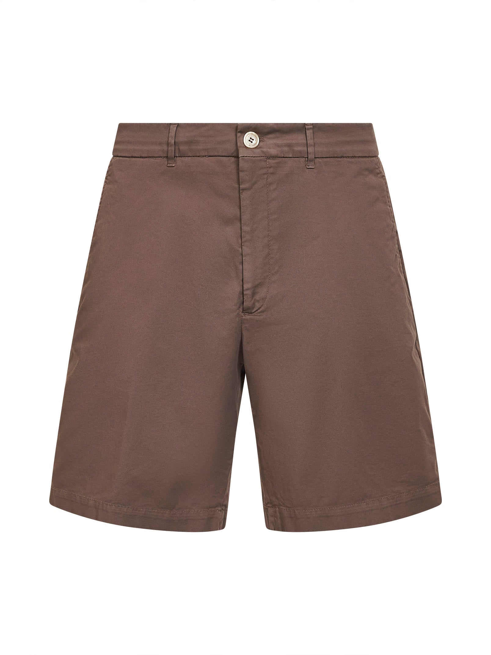 Brunello Cucinelli Men Hazelnut Gabardine Bermuda Shorts BRUNELLO CUCINELLI