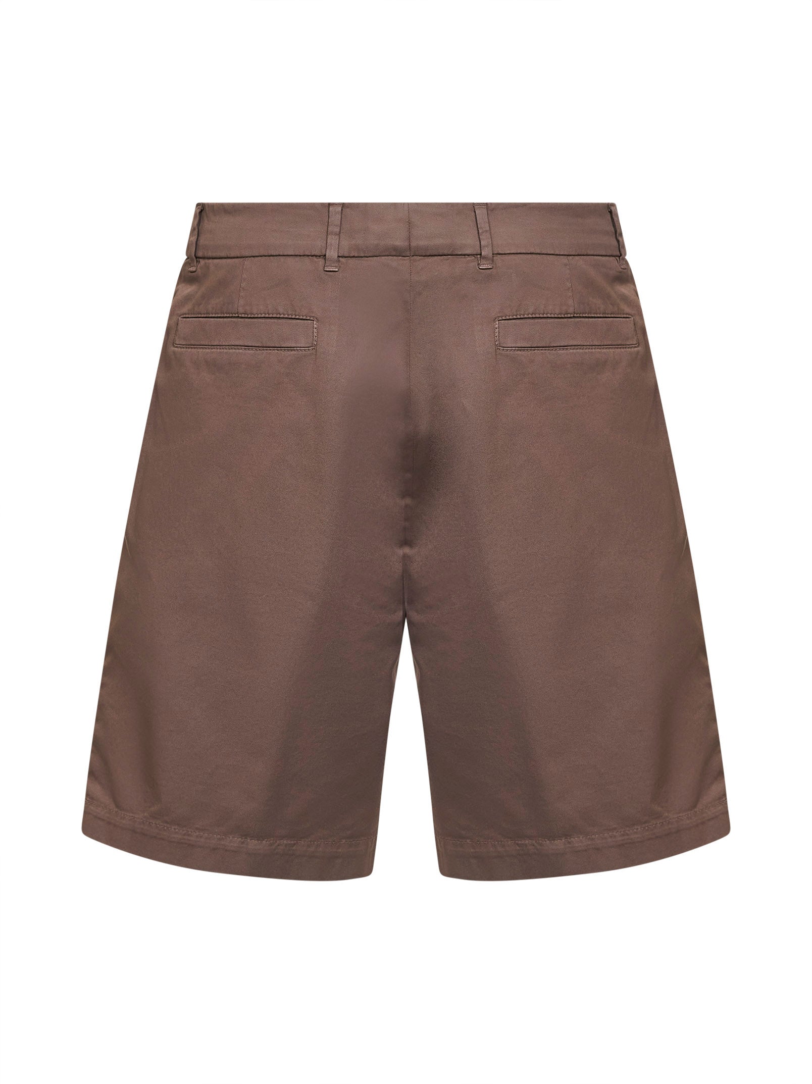 Brunello Cucinelli Men Hazelnut Gabardine Bermuda Shorts BRUNELLO CUCINELLI