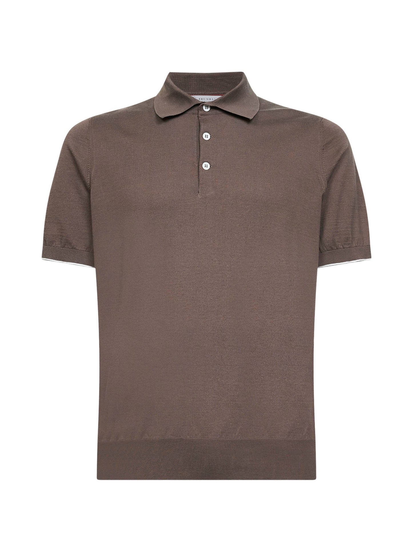 Brunello Cucinelli Men Hazelnut Lightweight Cotton Knit Polo Shirt BRUNELLO CUCINELLI