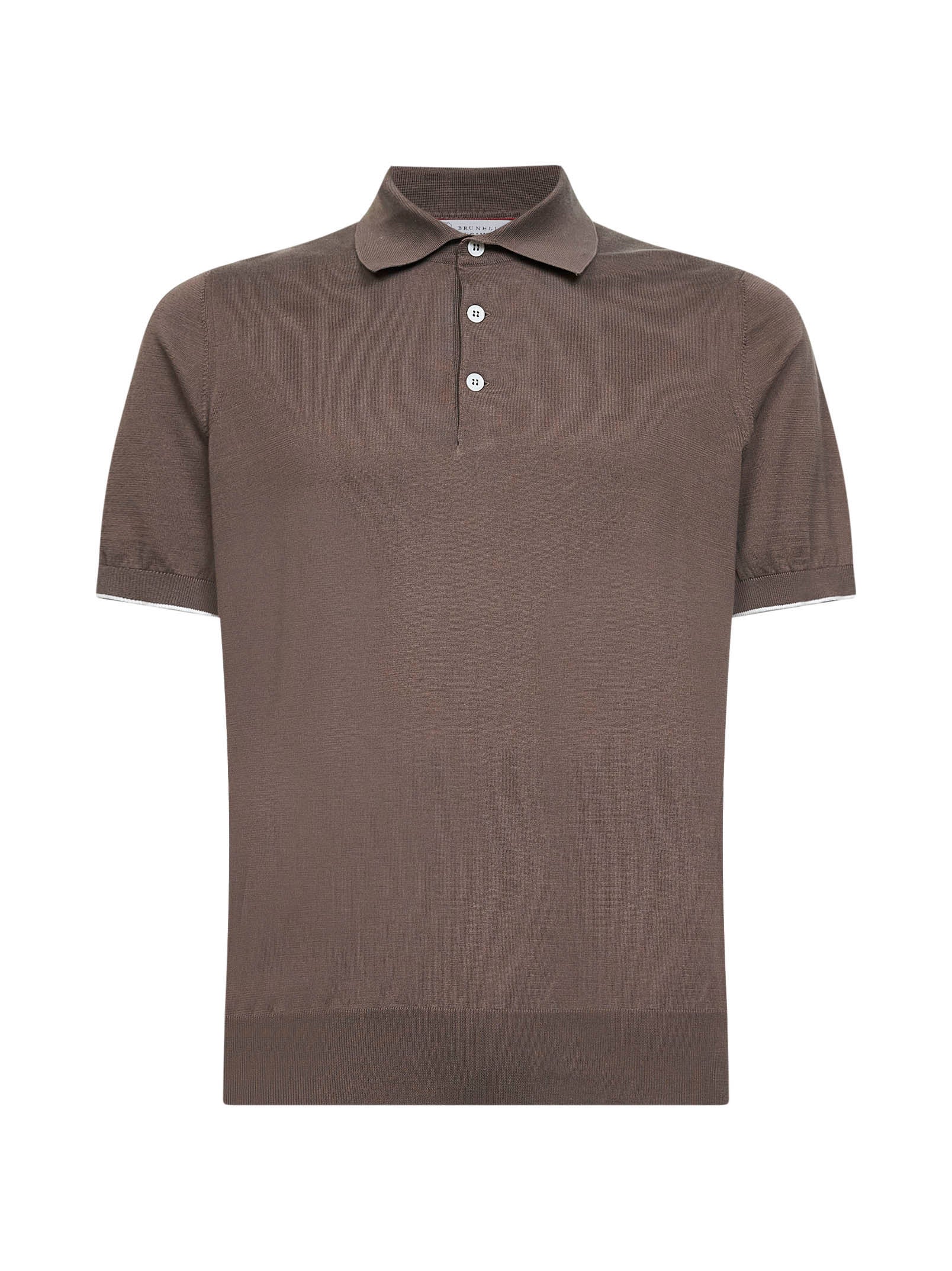 Brunello Cucinelli Men Hazelnut Lightweight Cotton Knit Polo Shirt BRUNELLO CUCINELLI