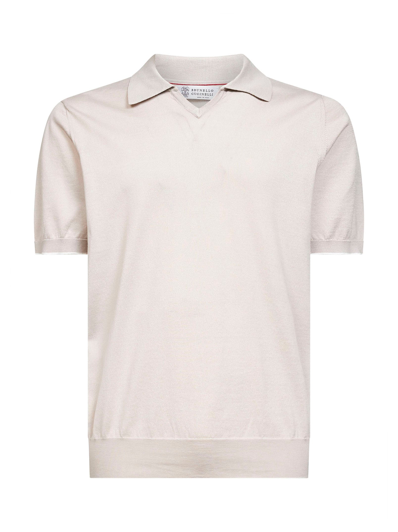 Brunello Cucinelli Men Jute Cotton Knit Polo Shirt BRUNELLO CUCINELLI