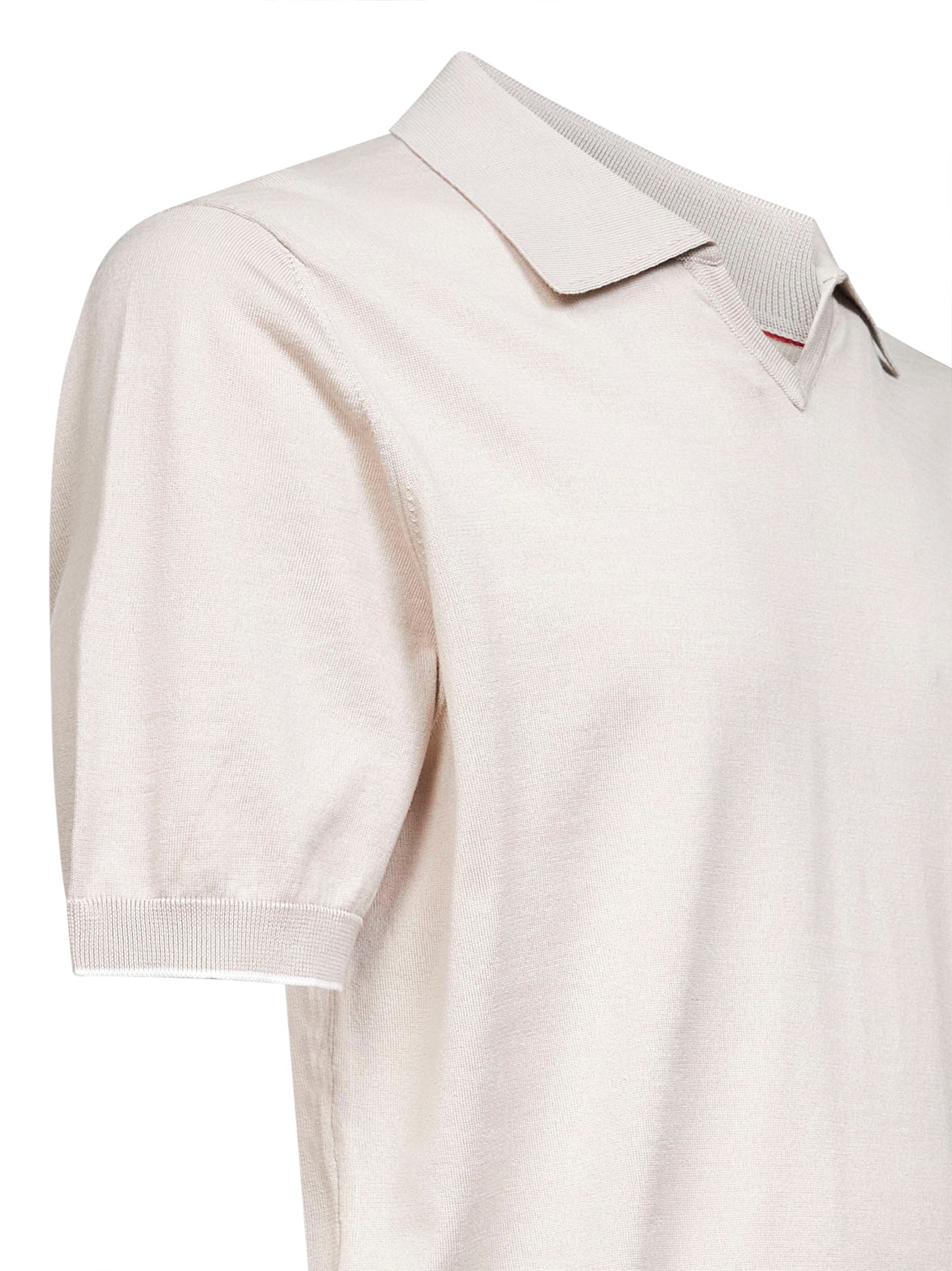 Brunello Cucinelli Men Jute Cotton Knit Polo Shirt BRUNELLO CUCINELLI