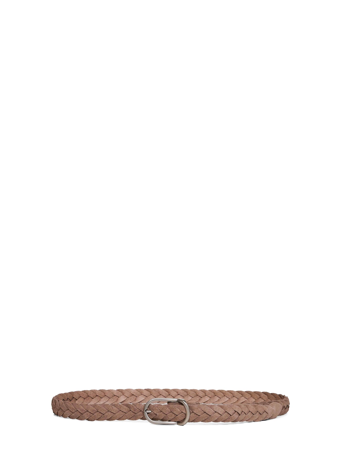 Brunello Cucinelli Men Light Brown Suede Woven Belt BRUNELLO CUCINELLI