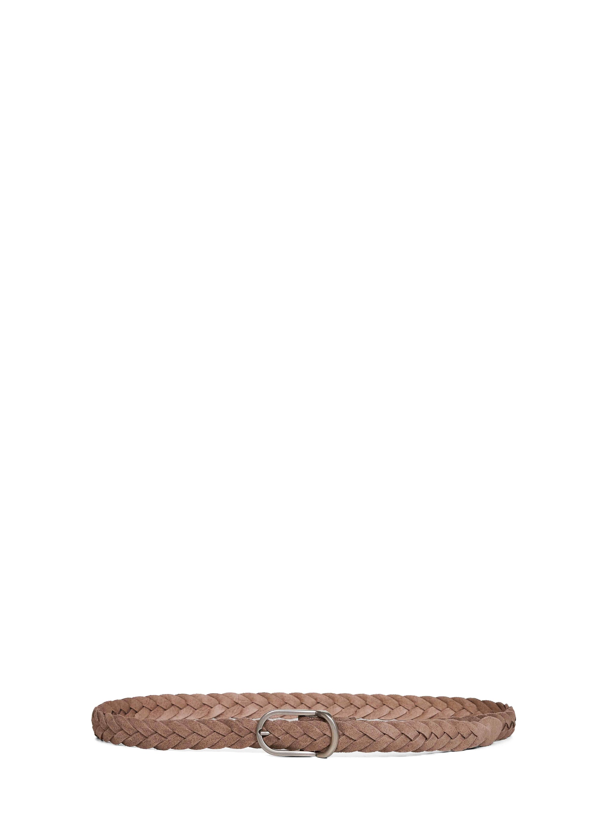 Brunello Cucinelli Men Light Brown Suede Woven Belt BRUNELLO CUCINELLI