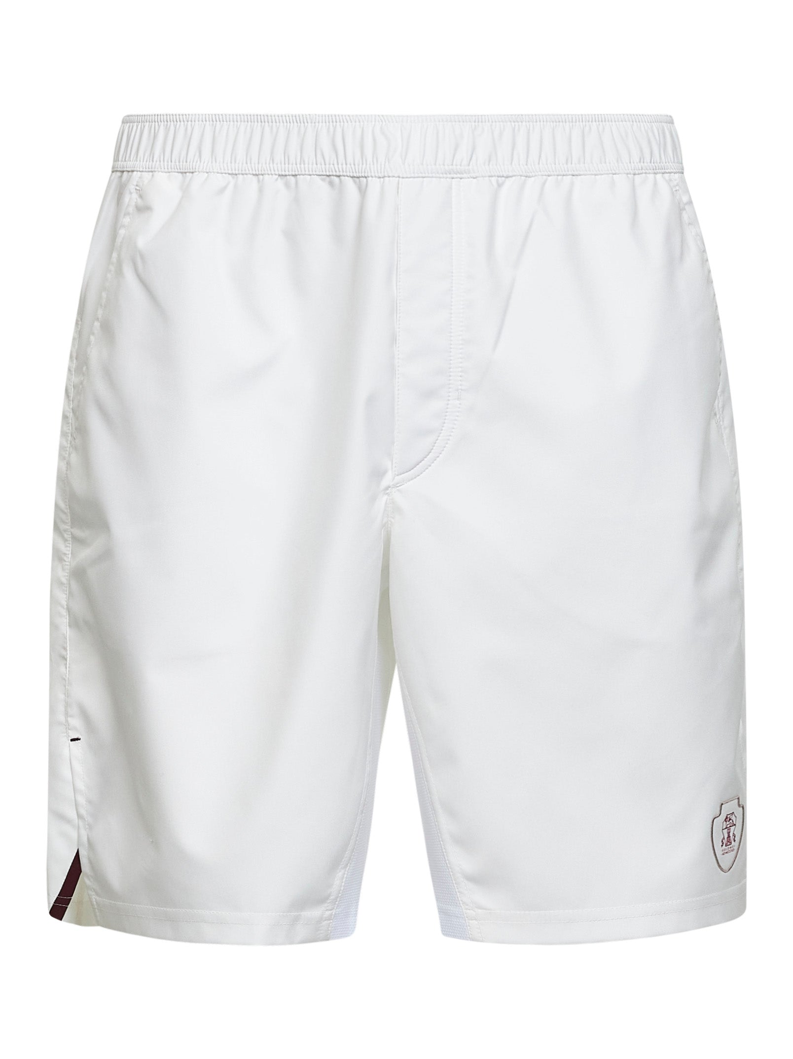Brunello Cucinelli Men White Nylon Logo Bermuda Shorts BRUNELLO CUCINELLI