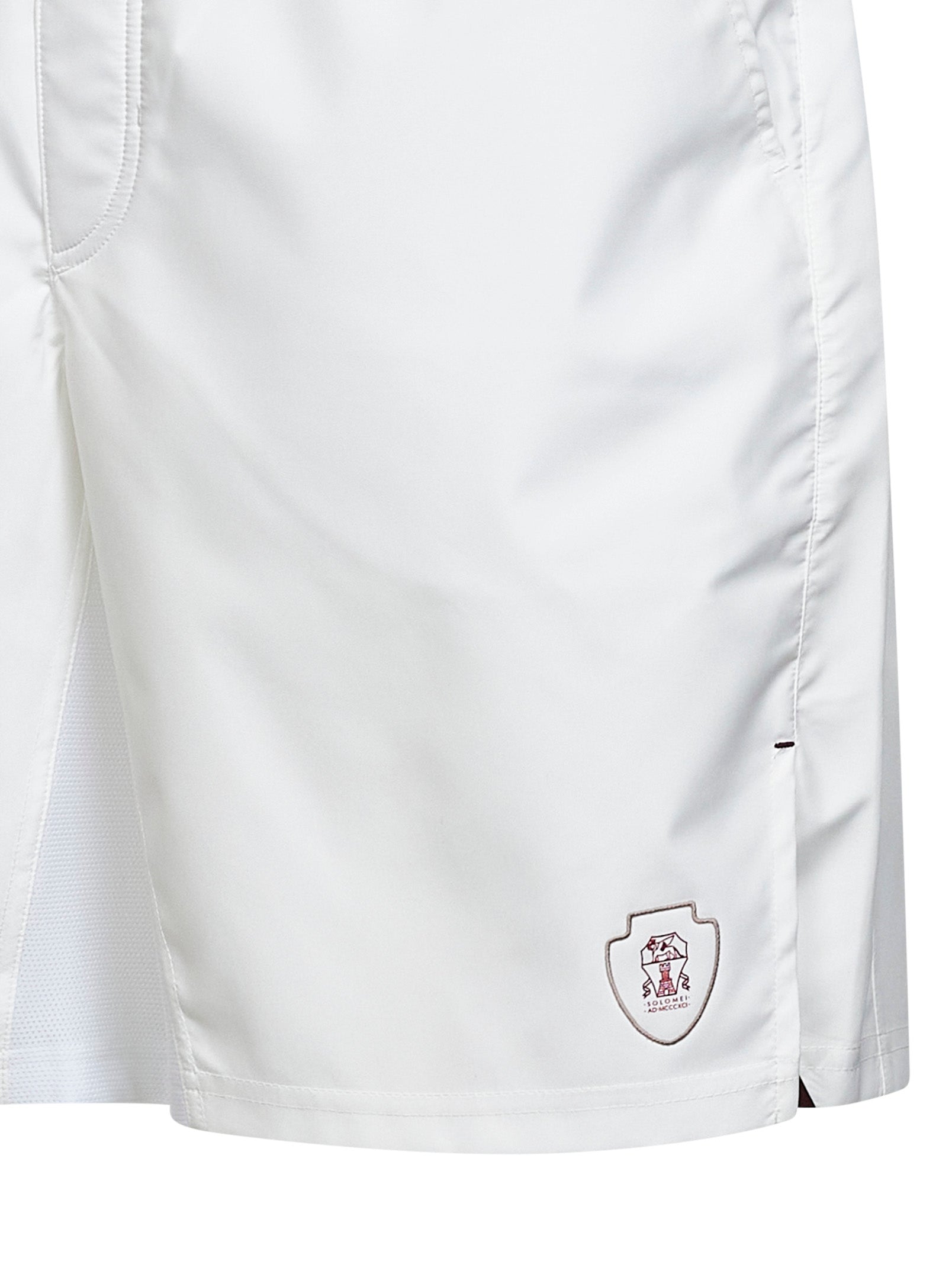 Brunello Cucinelli Men White Nylon Logo Bermuda Shorts BRUNELLO CUCINELLI