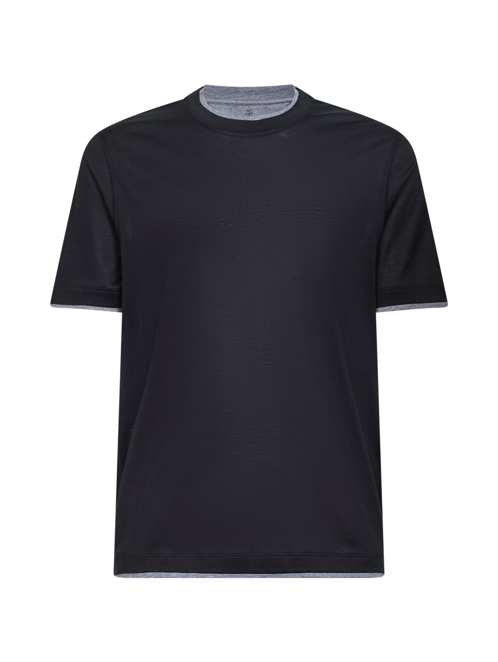 Brunello Cucinelli Men Black Jersey Faux Layering T-Shirt BRUNELLO CUCINELLI