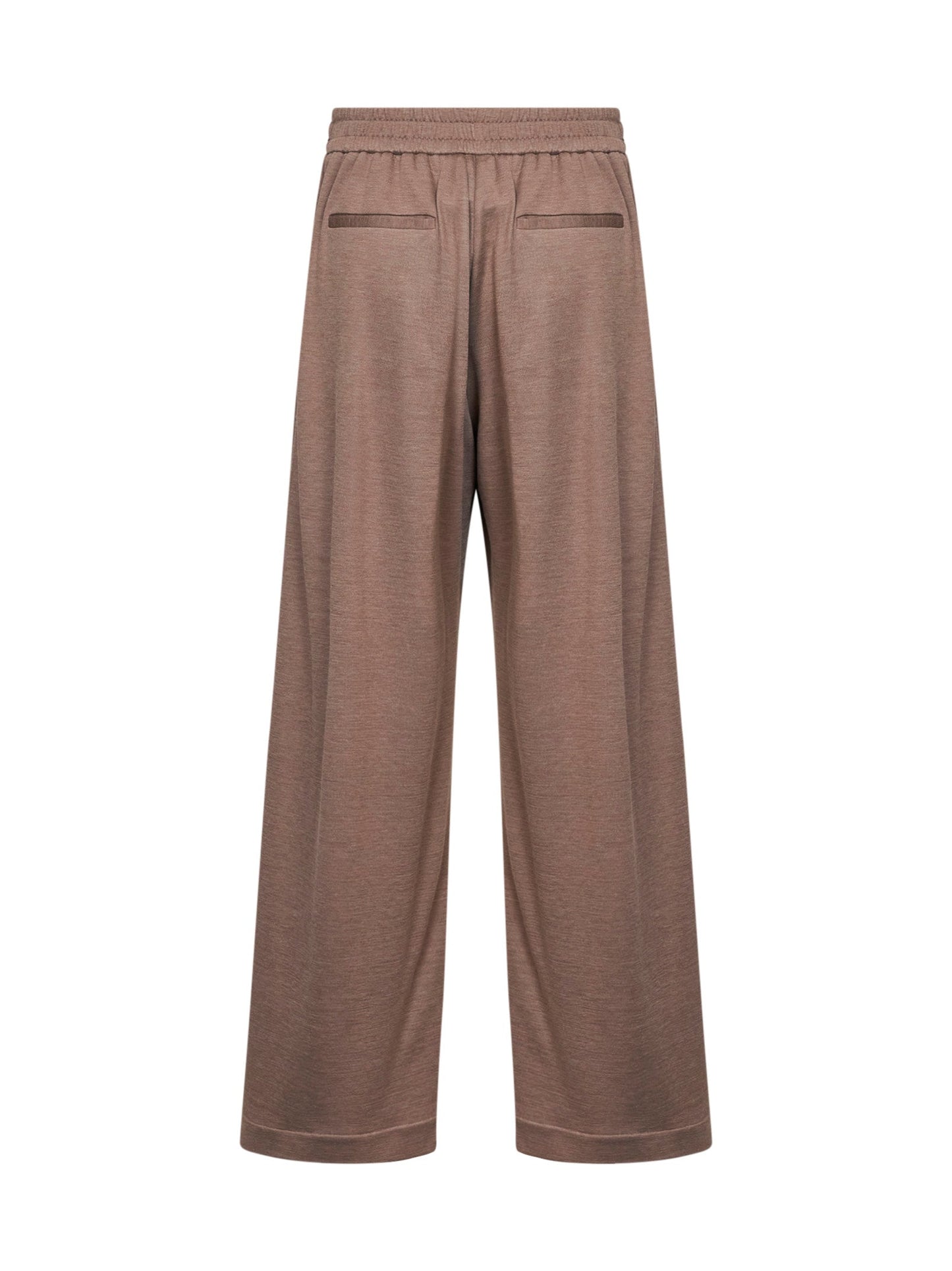 Brunello Cucinelli Women Brown Cotton And Silk Interlock Trousers With Monili BRUNELLO CUCINELLI