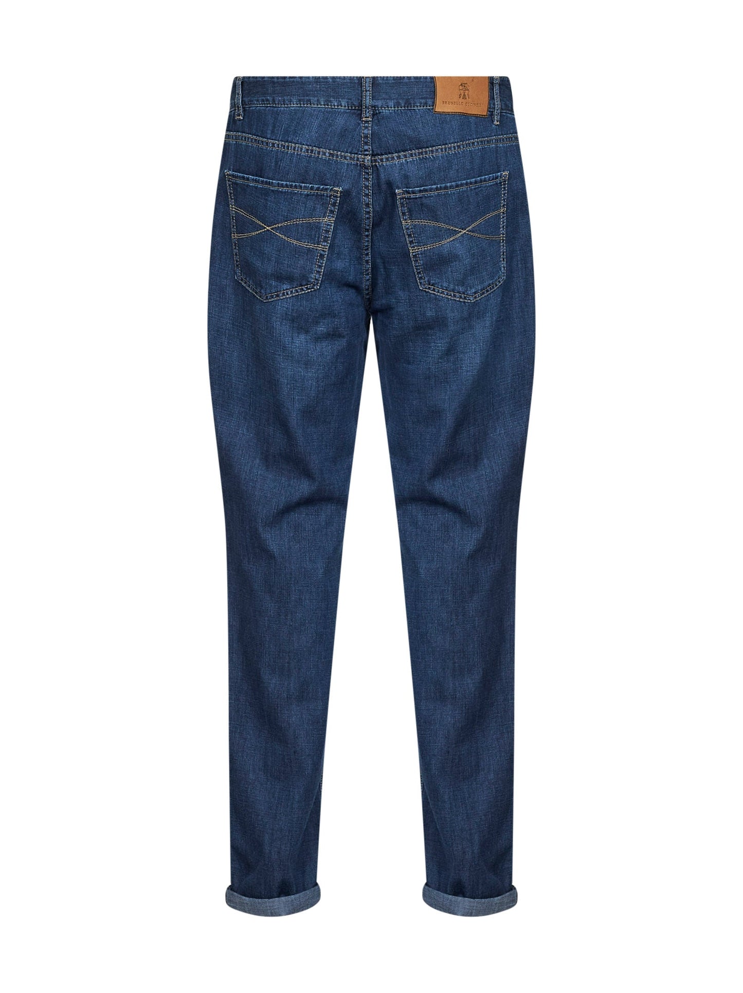 Brunello Cucinelli Men Blue Denim Iconic Fit Five-Pocket Jeans BRUNELLO CUCINELLI