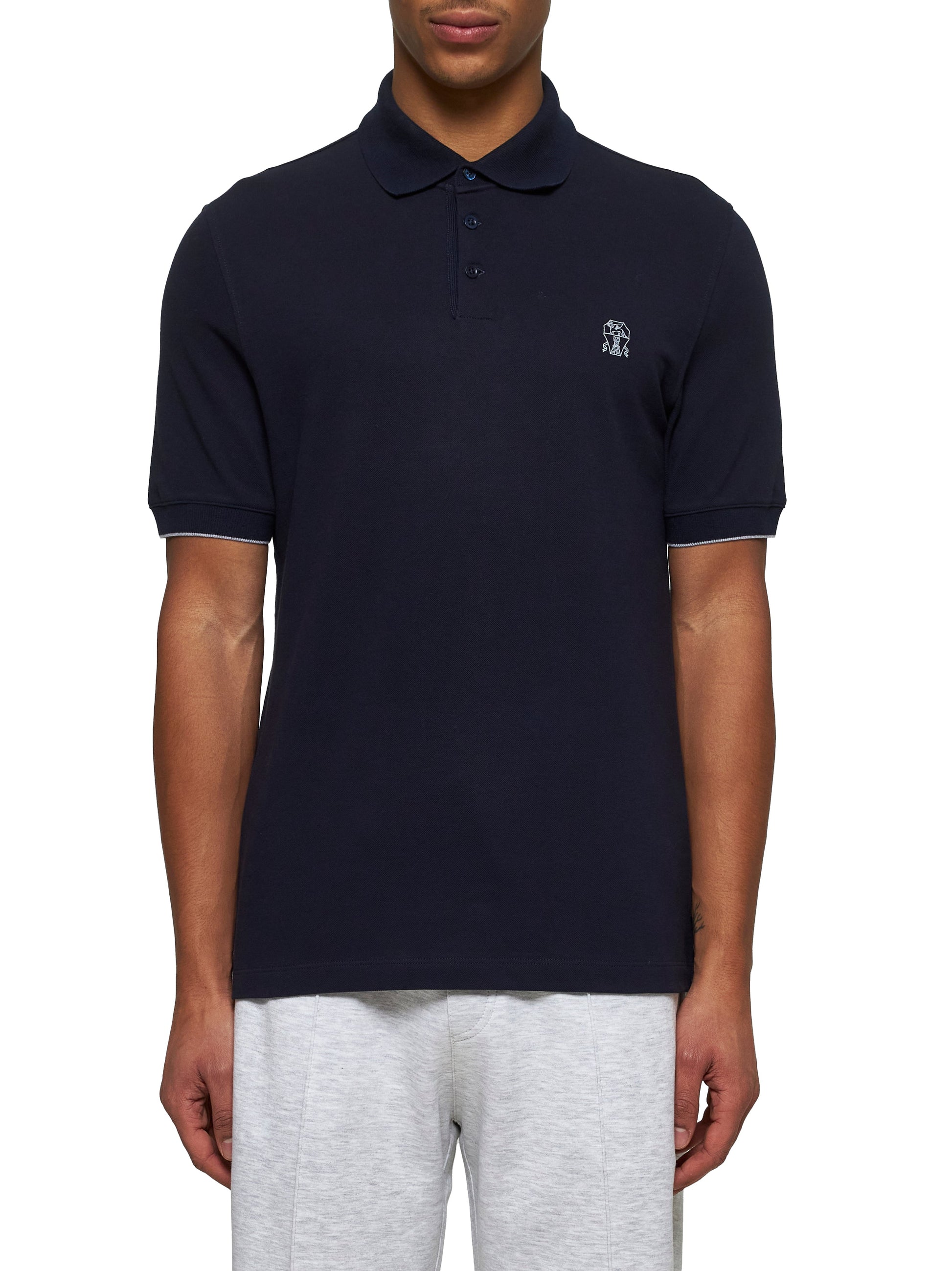 Brunello Cucinelli Men Cotton Piqué Polo Shirt BRUNELLO CUCINELLI