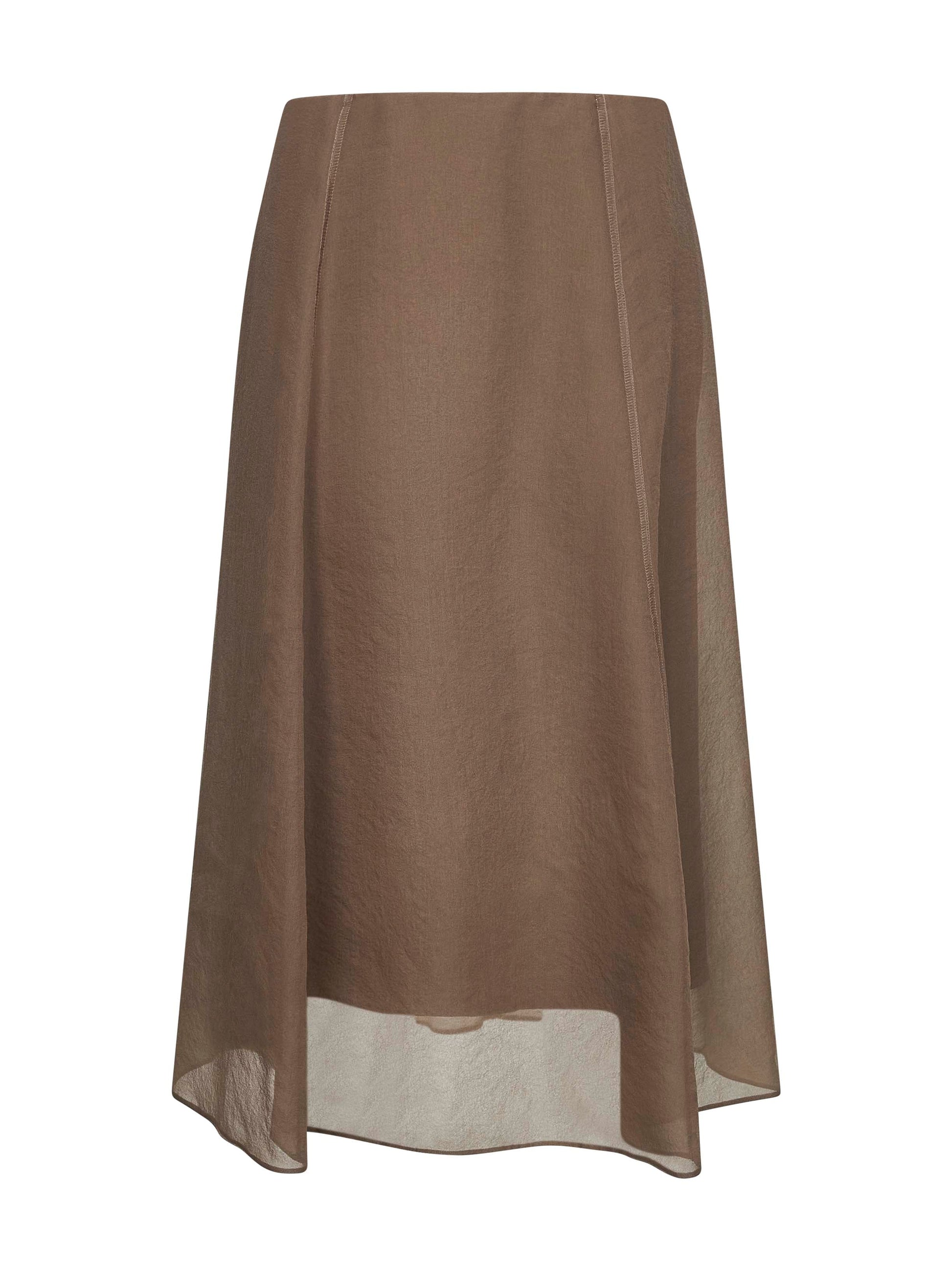 Brunello Cucinelli Women Clay Crispy Silk Circle Skirt BRUNELLO CUCINELLI