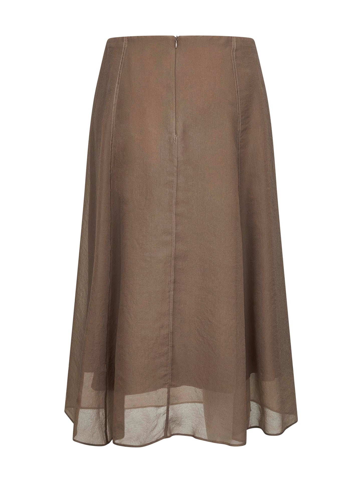 Brunello Cucinelli Women Clay Crispy Silk Circle Skirt BRUNELLO CUCINELLI