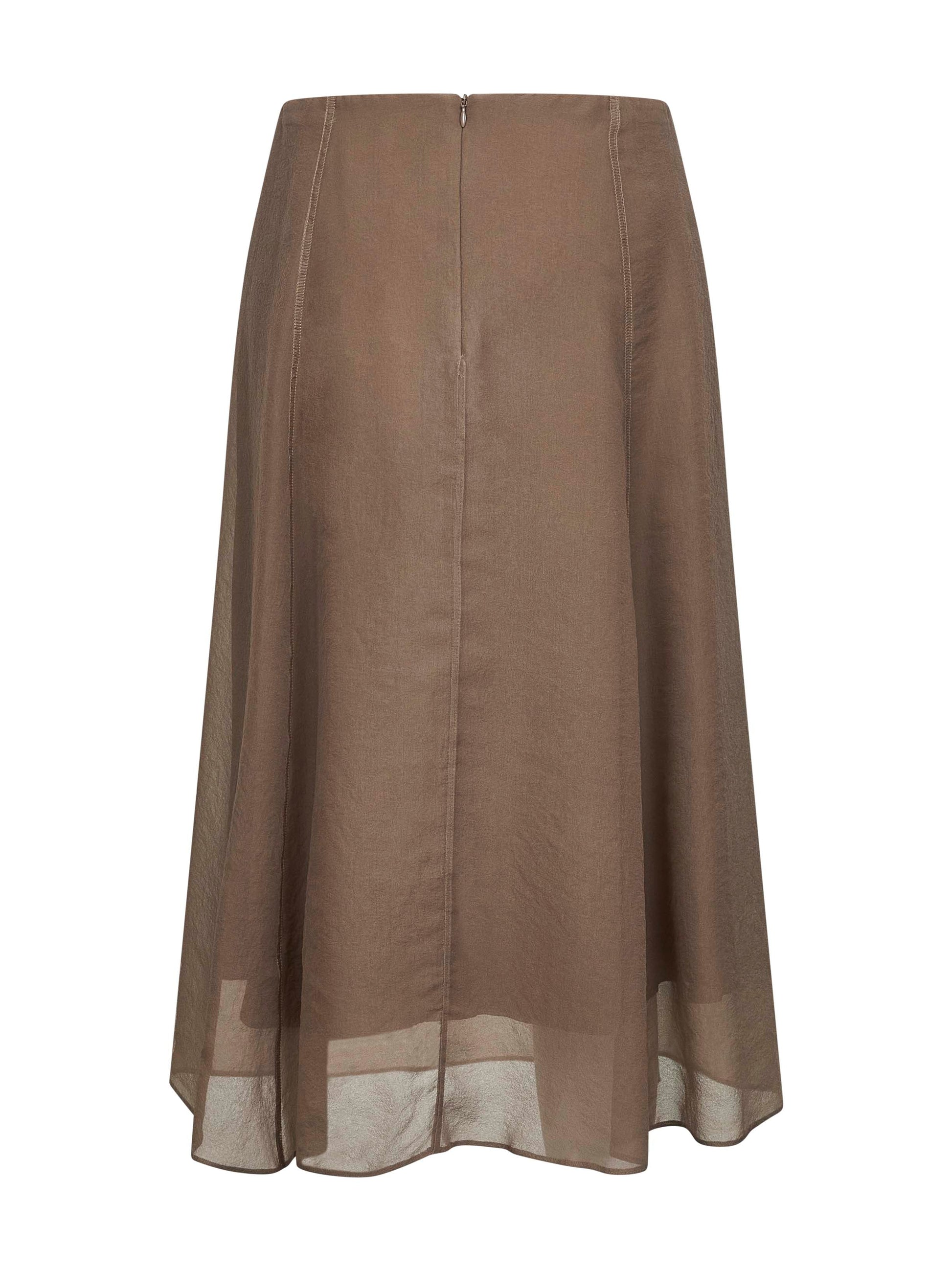 Brunello Cucinelli Women Clay Crispy Silk Circle Skirt BRUNELLO CUCINELLI