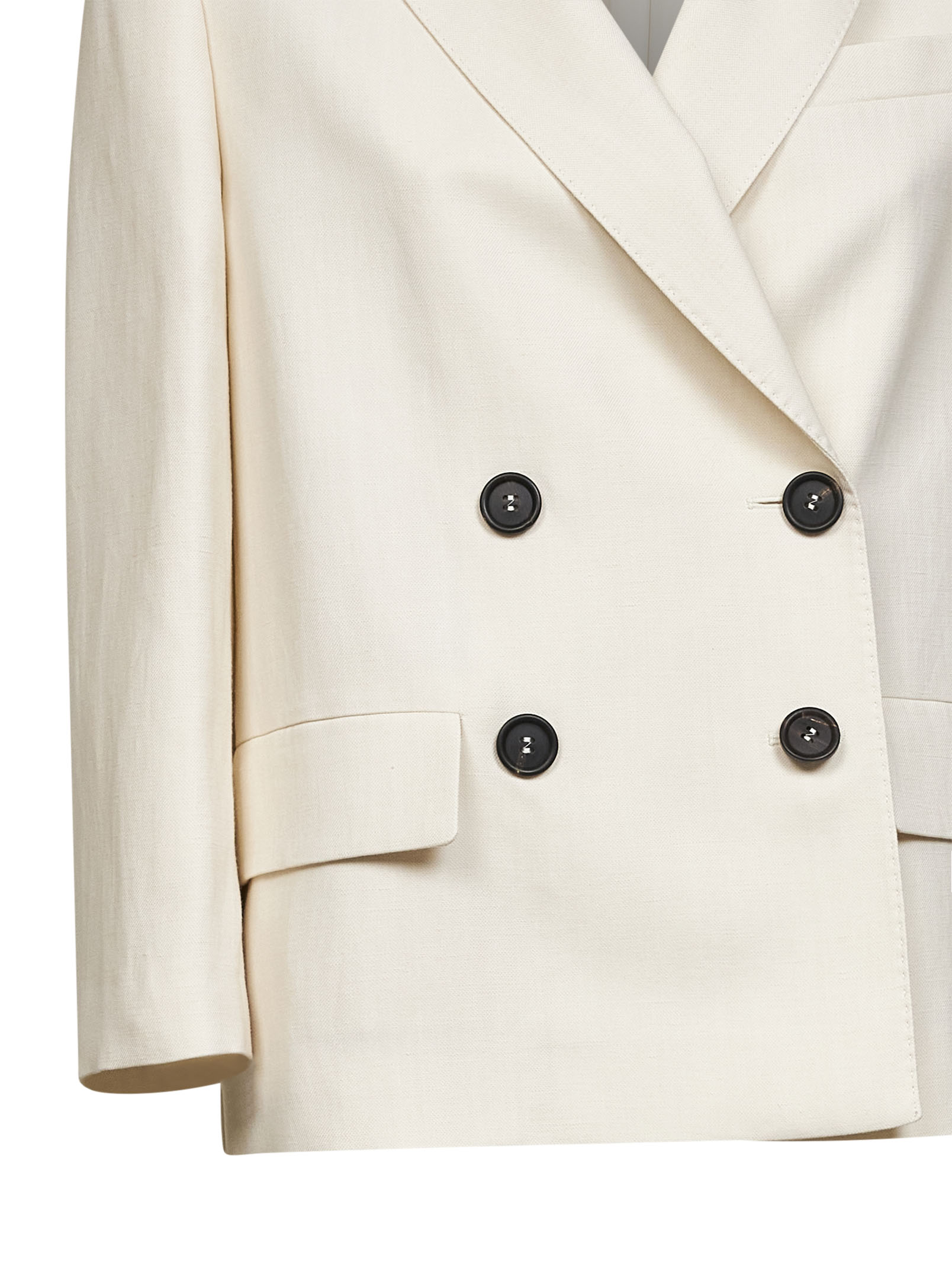 Brunello Cucinelli Women Ivory Fluid Twill Jacket With Monili BRUNELLO CUCINELLI