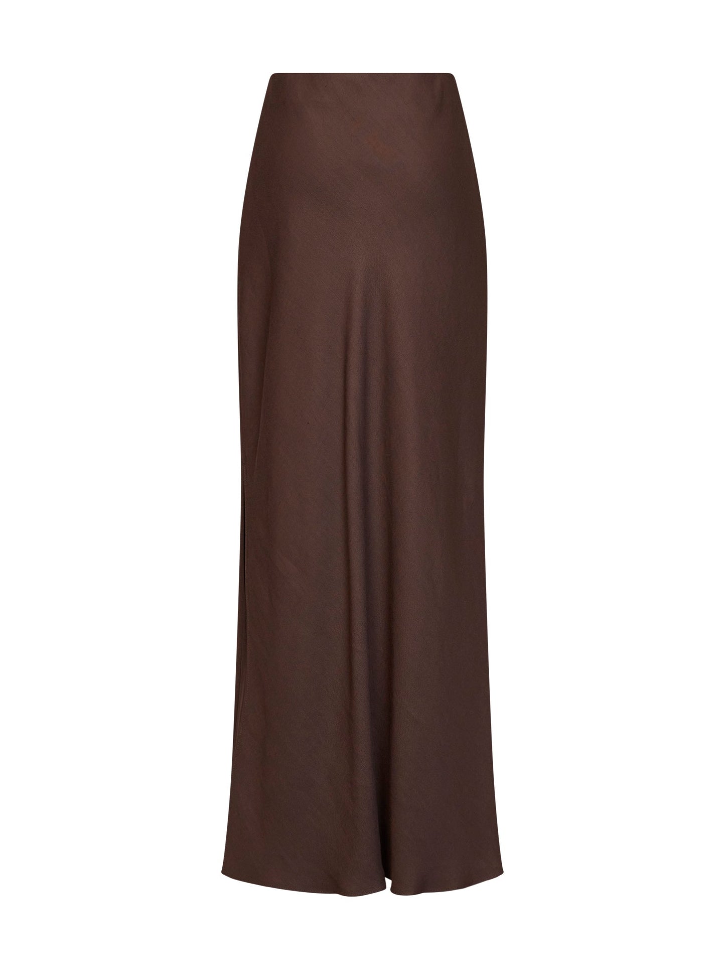 Brunello Cucinelli Women Cocoa Viscose And Linen Twill Fluid Bias-Cut Long Skirt BRUNELLO CUCINELLI