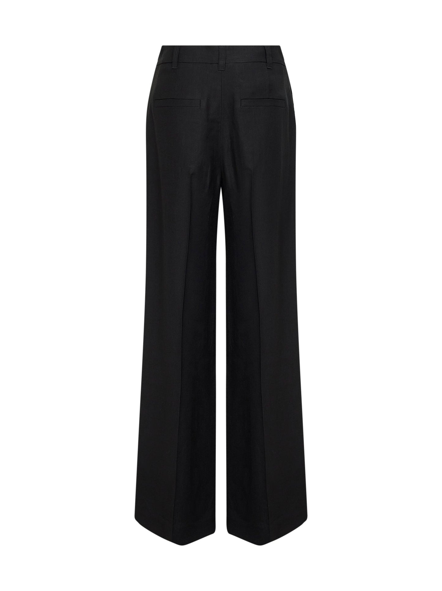 Brunello Cucinelli Women Black Fluid Twill Sartorial Wide Trousers BRUNELLO CUCINELLI