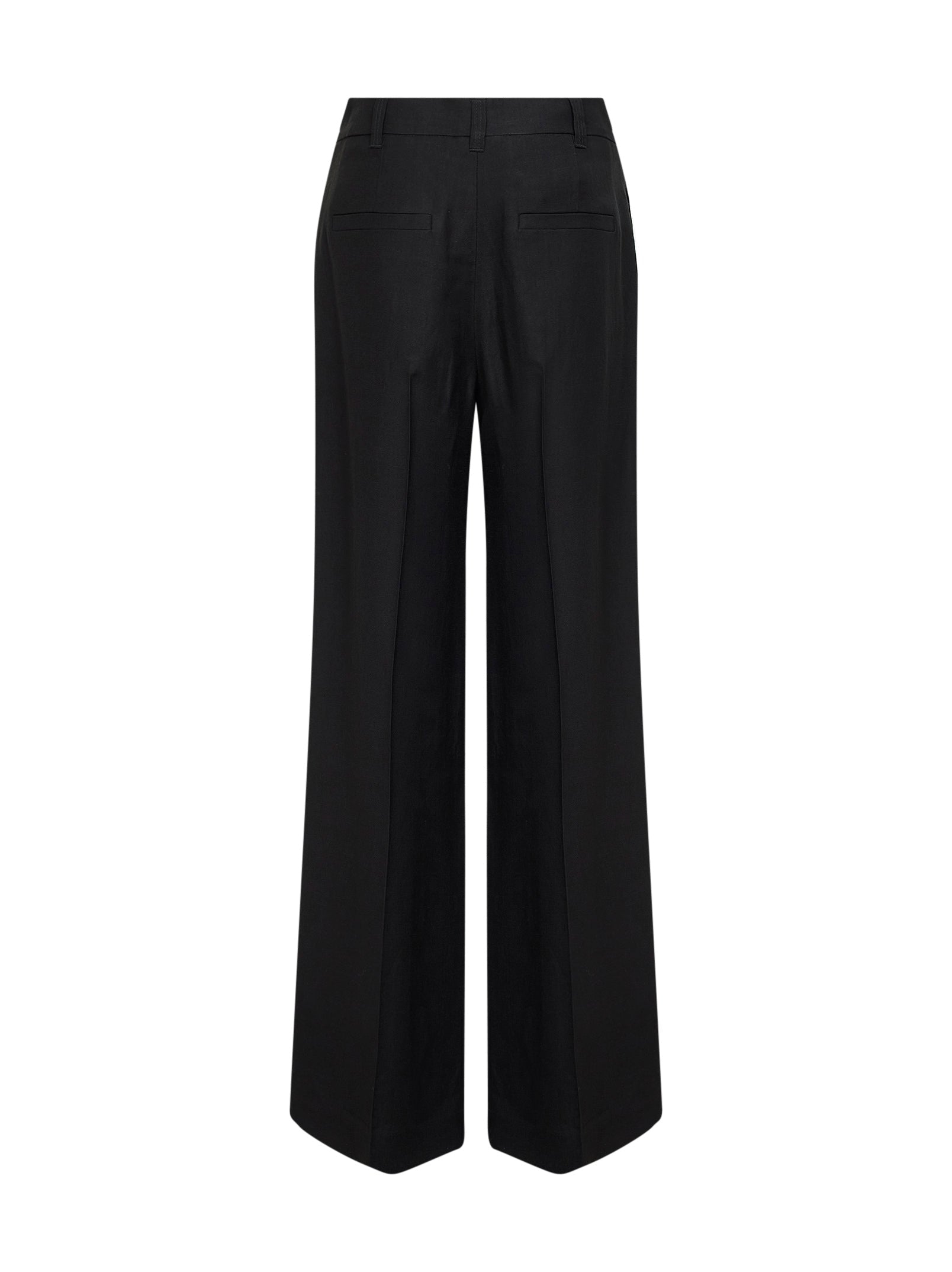 Brunello Cucinelli Women Black Fluid Twill Sartorial Wide Trousers BRUNELLO CUCINELLI