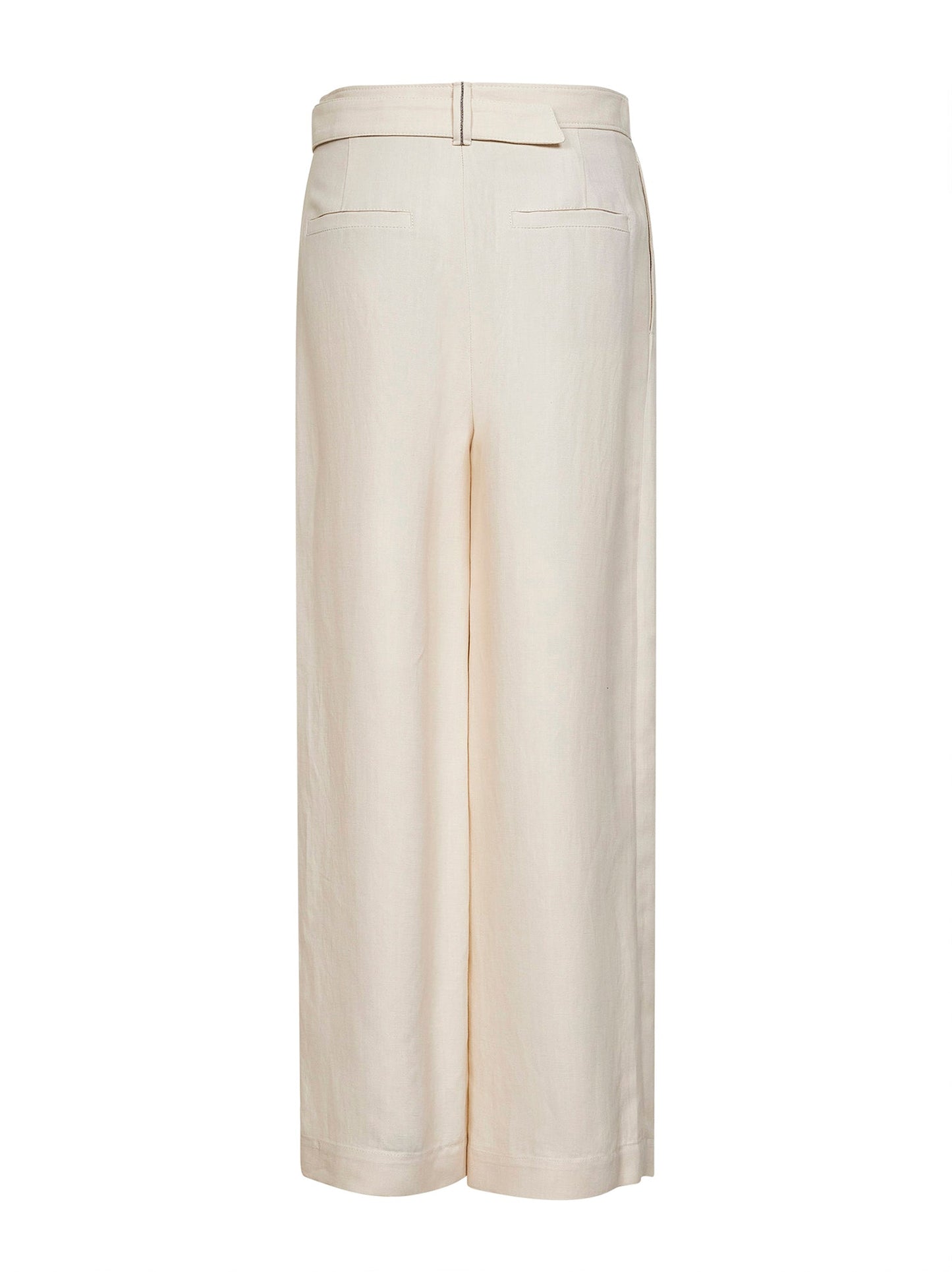 Brunello Cucinelli Women Ivory Fluid Twill Sartorial Wrap Trousers BRUNELLO CUCINELLI