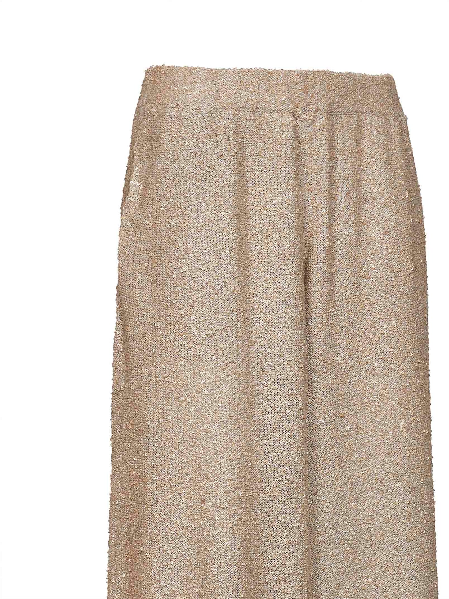 Brunello Cucinelli Women Gold Sequin Knit Dazzling Texture Culotte Trousers BRUNELLO CUCINELLI