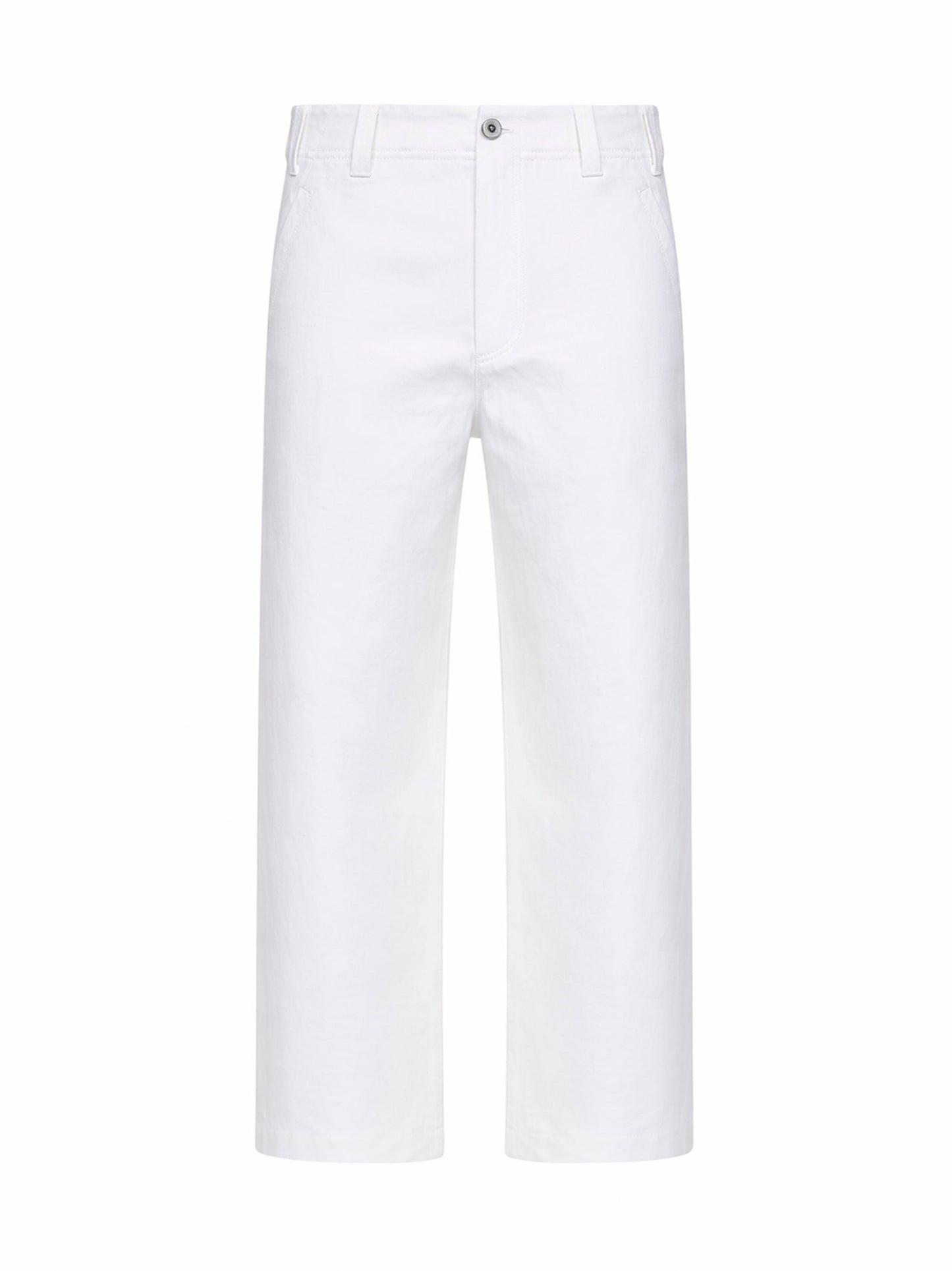 Brunello Cucinelli Women White Gabardine Chino Crop Trousers BRUNELLO CUCINELLI