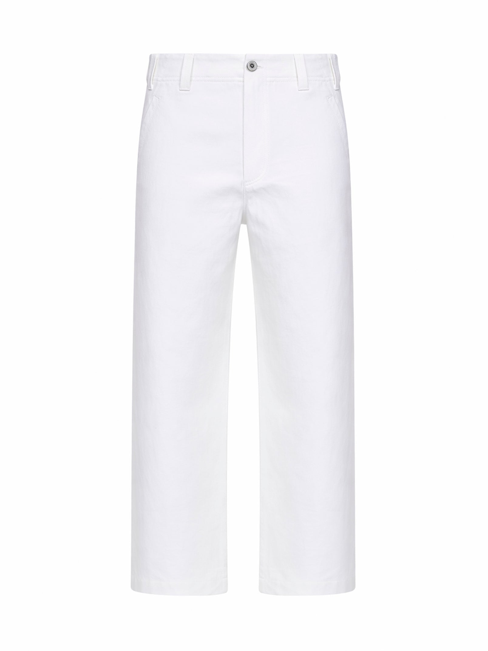 Brunello Cucinelli Women White Gabardine Chino Crop Trousers BRUNELLO CUCINELLI