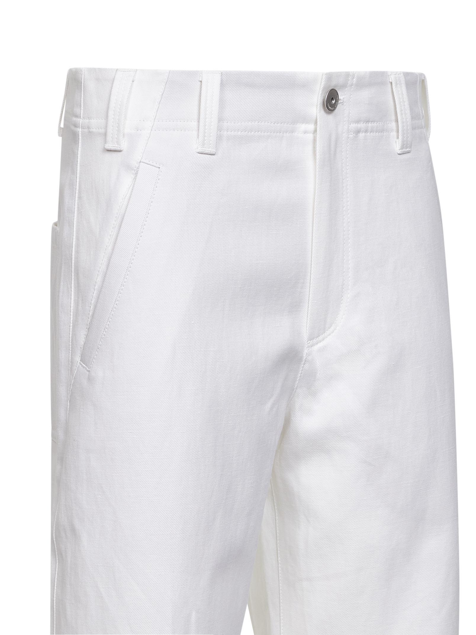Brunello Cucinelli Women White Gabardine Chino Crop Trousers BRUNELLO CUCINELLI