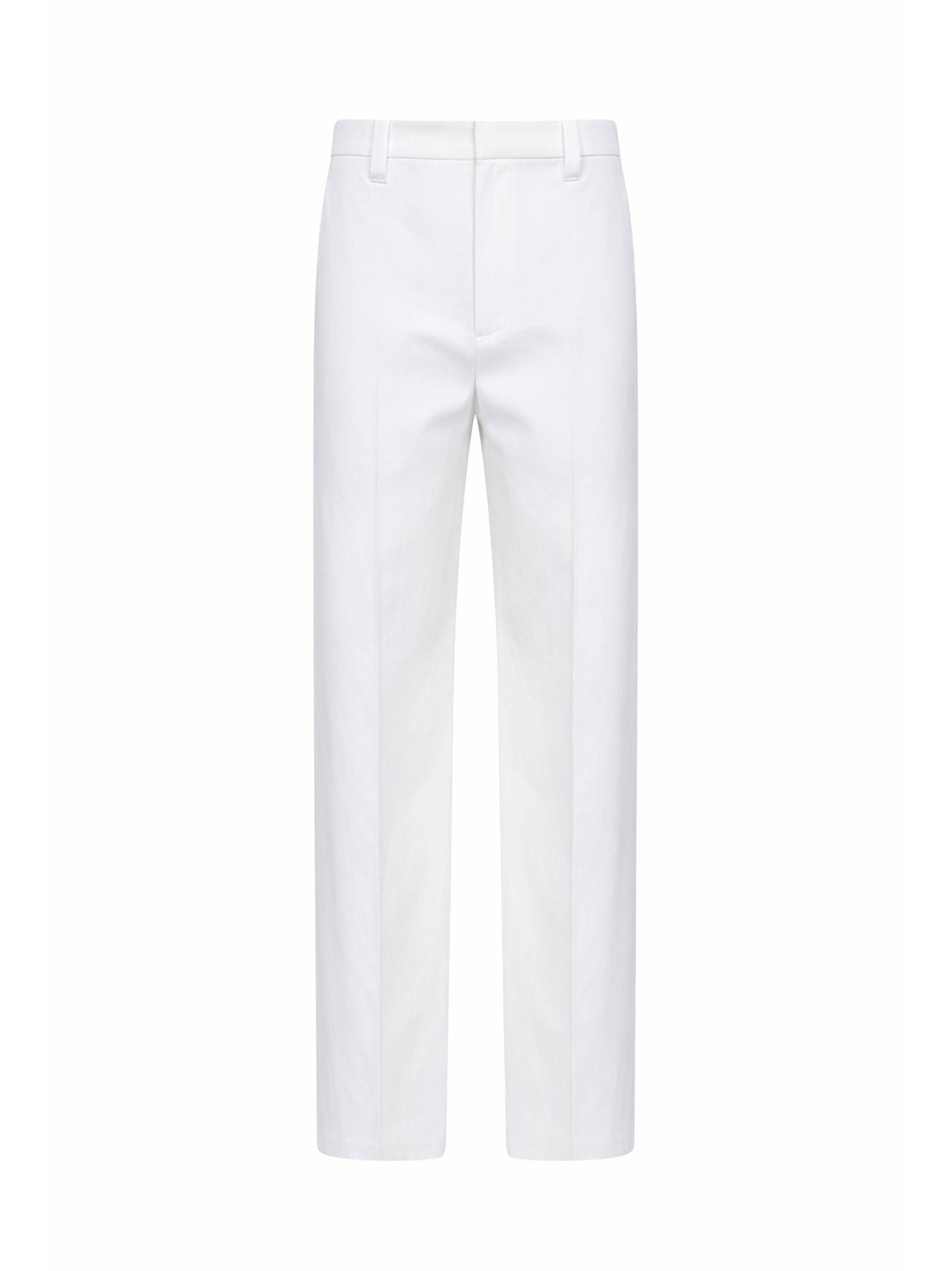 Brunello Cucinelli Women White Diagonal Loose Flared Trousers With Monili BRUNELLO CUCINELLI