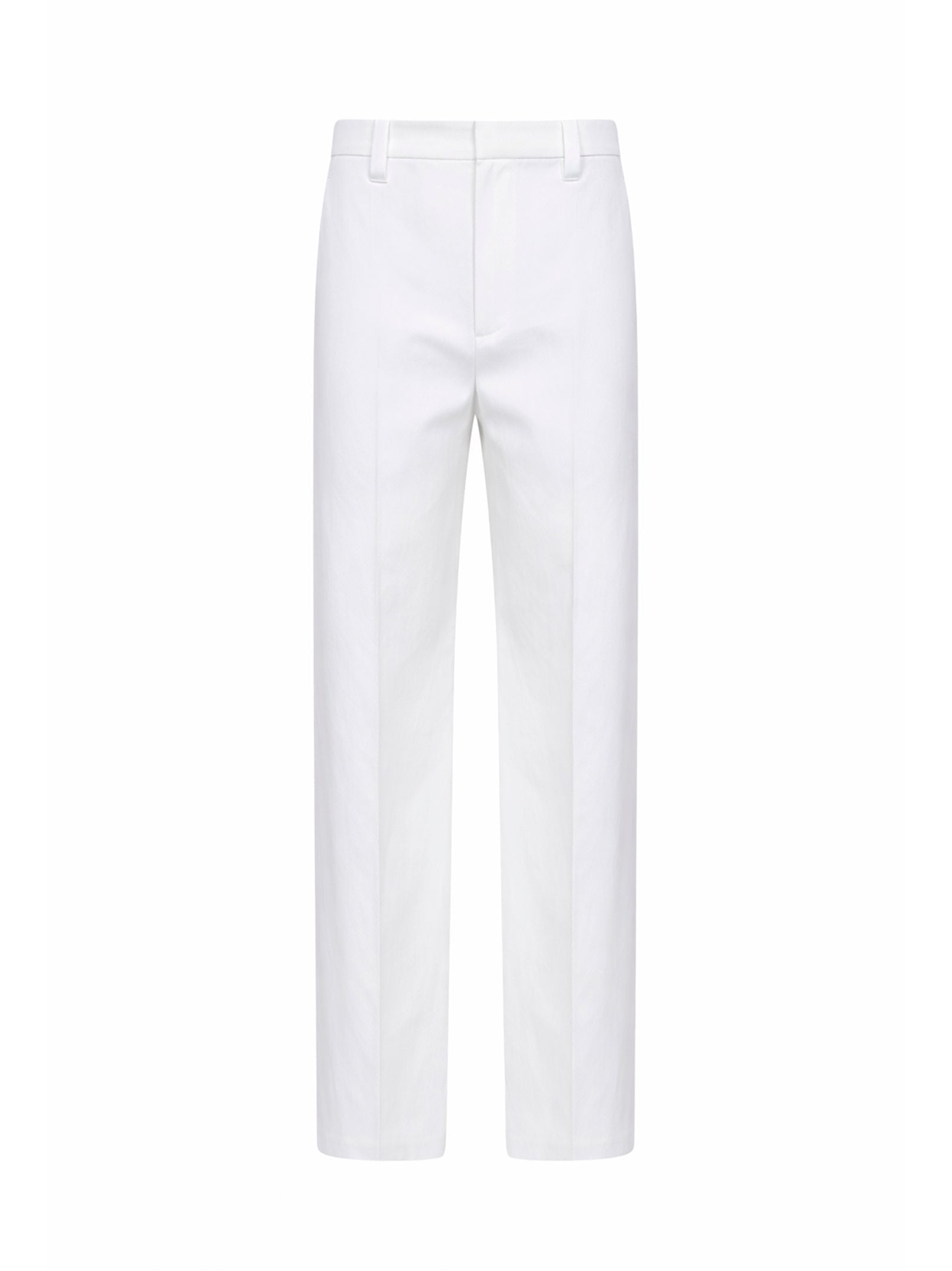 Brunello Cucinelli Women White Diagonal Loose Flared Trousers With Monili BRUNELLO CUCINELLI