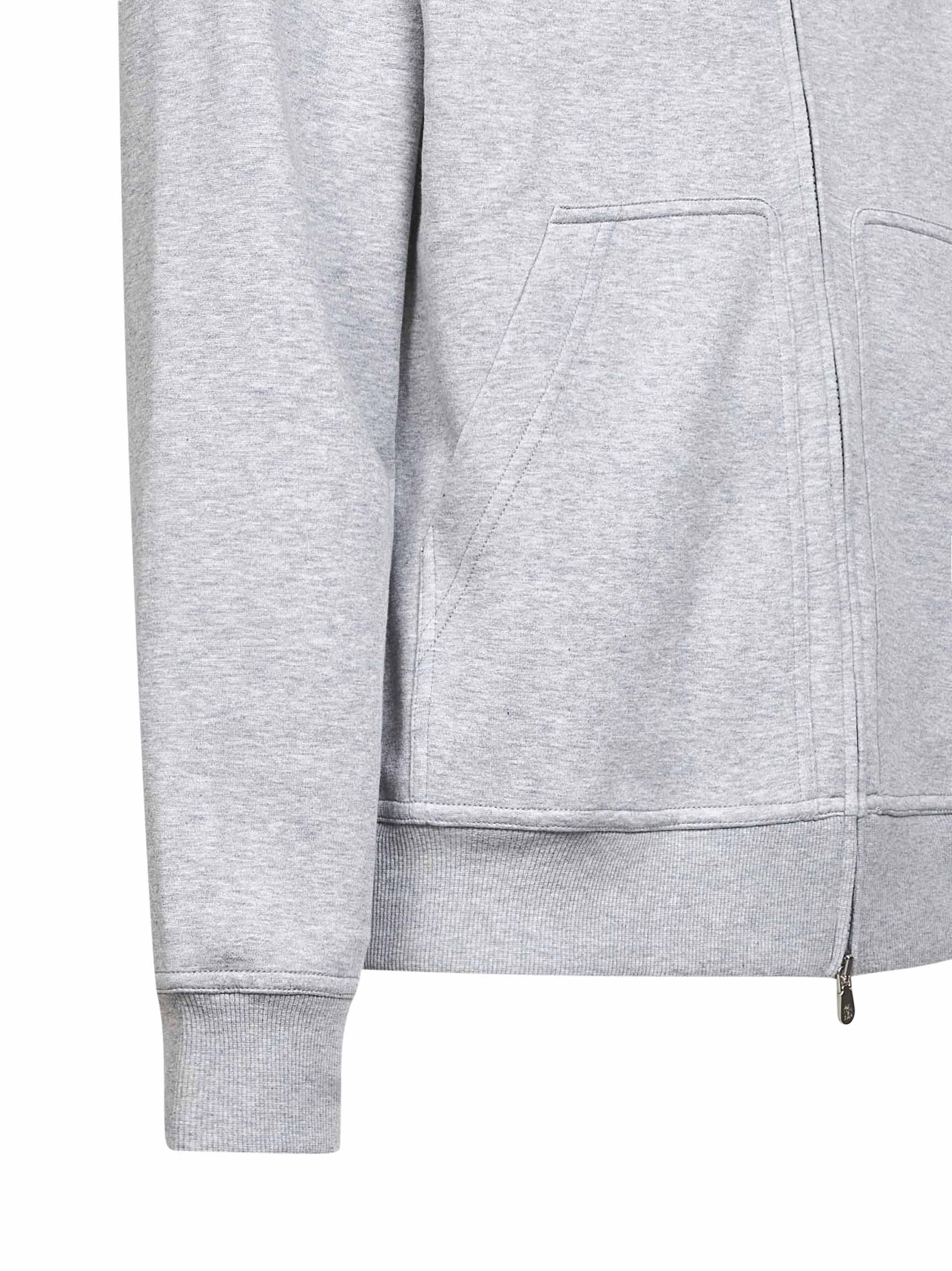 Brunello Cucinelli Men Medium Grey Double Fleece Zip-Up Hoodie BRUNELLO CUCINELLI