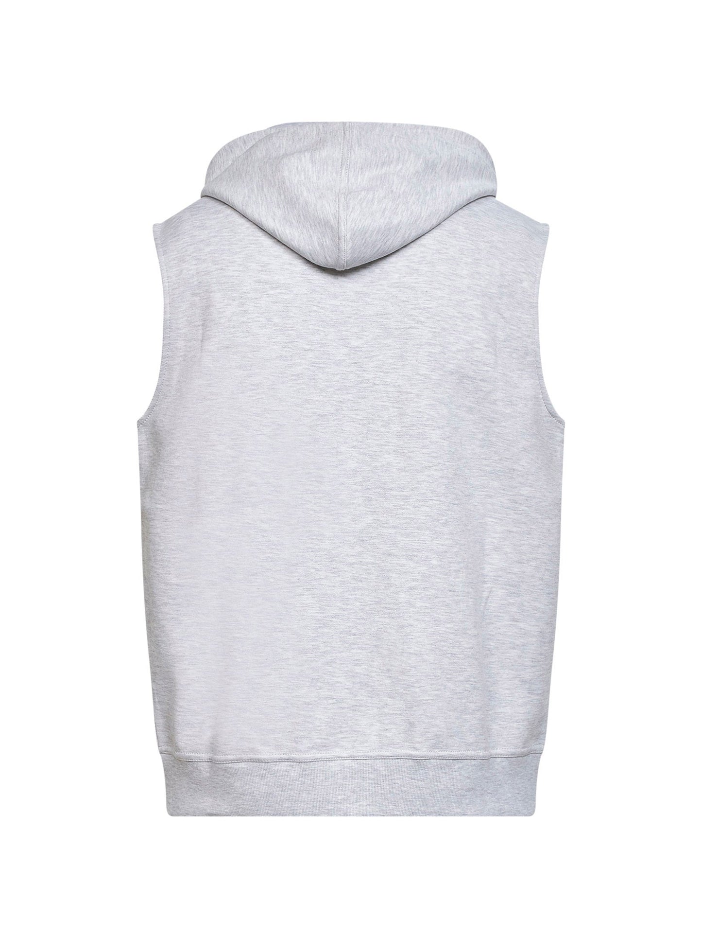 Brunello Cucinelli Men Pearl Grey Double Fleece Hooded Vest BRUNELLO CUCINELLI
