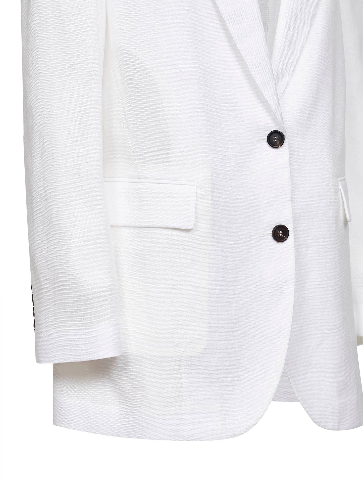 Brunello Cucinelli Women White Cotton Canvas Jacket With Monili BRUNELLO CUCINELLI