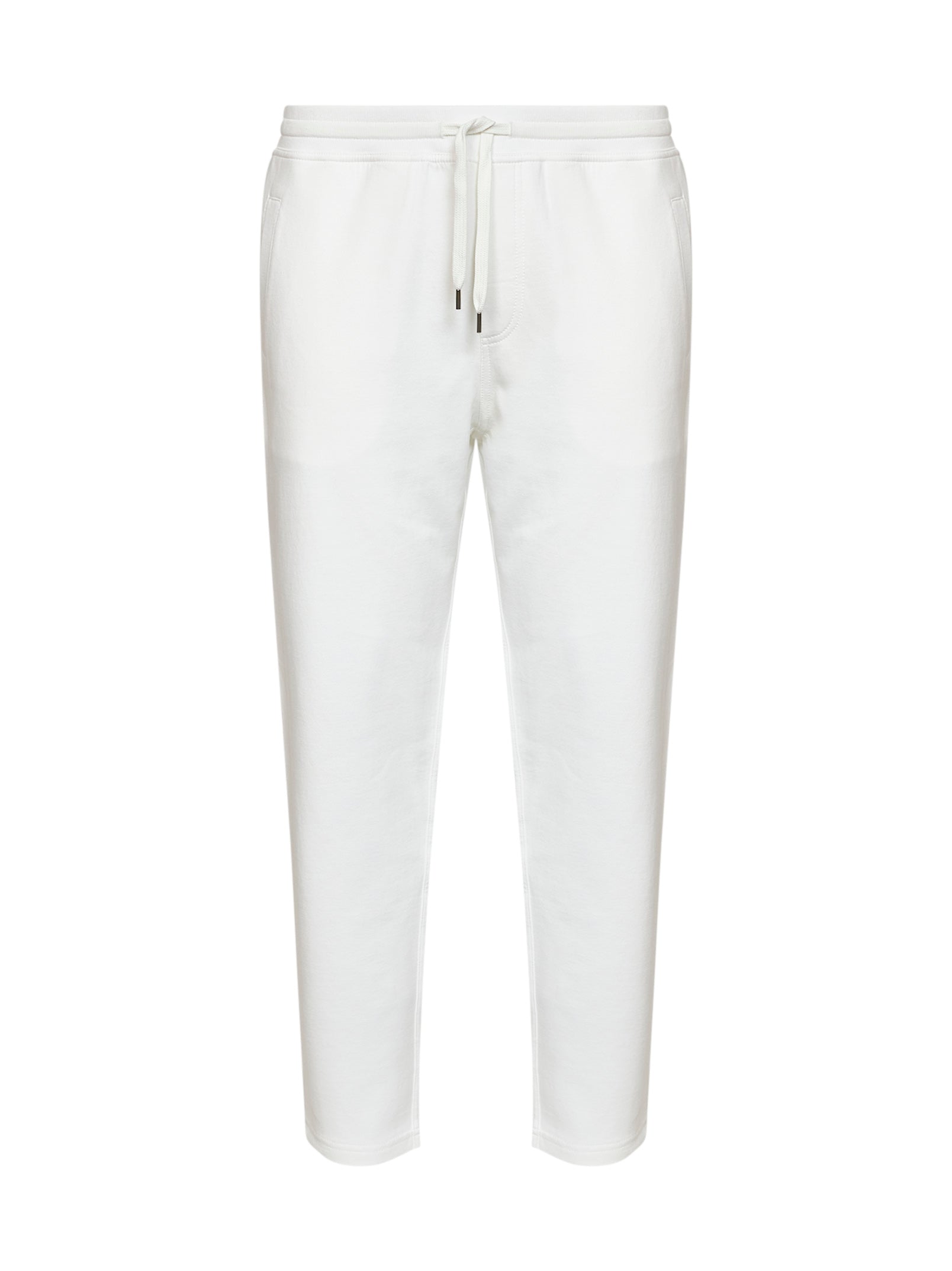 Brunello Cucinelli Men Off-White Techno Cotton Trousers BRUNELLO CUCINELLI